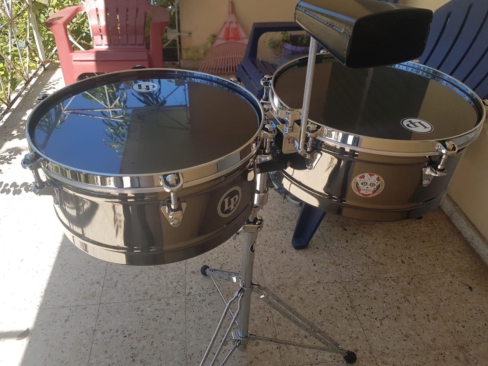 Latin Percussion LP1415-KP Karl Perazzo Top-Tuning Timbales, Black Nickel, 14