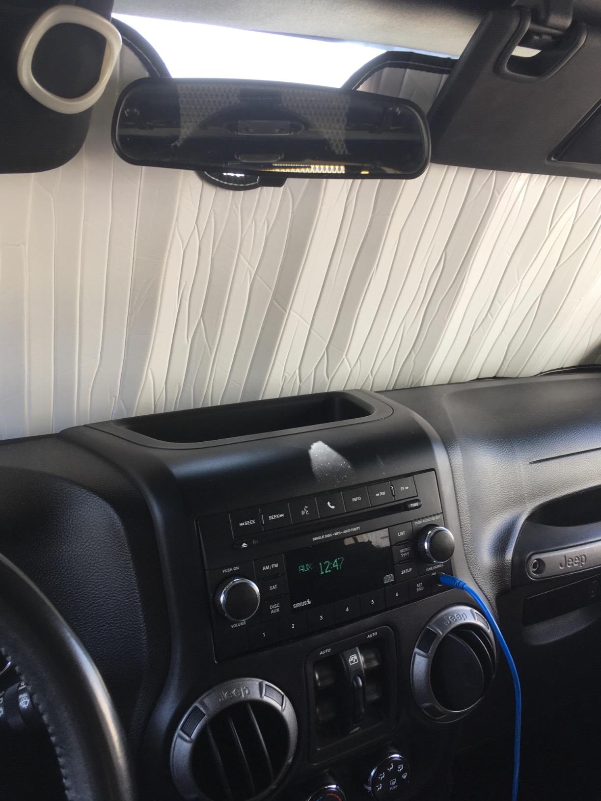 Heatshield, The Original Windshield Sun Shade, Custom-Fit for Jeep Wrangler SUV 2007-2017, Silver Series customer photo 1