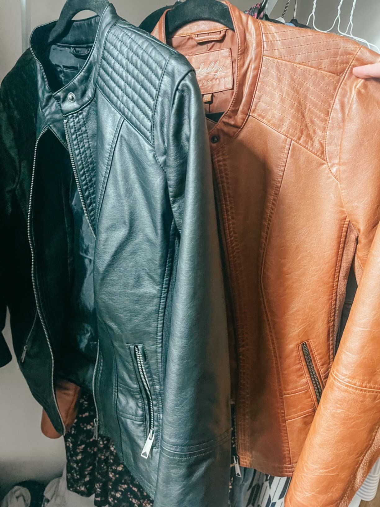 Sebby Collection Women's Faux Leather Jacket with Moto Details and Front Zip Pockets customer photo 1