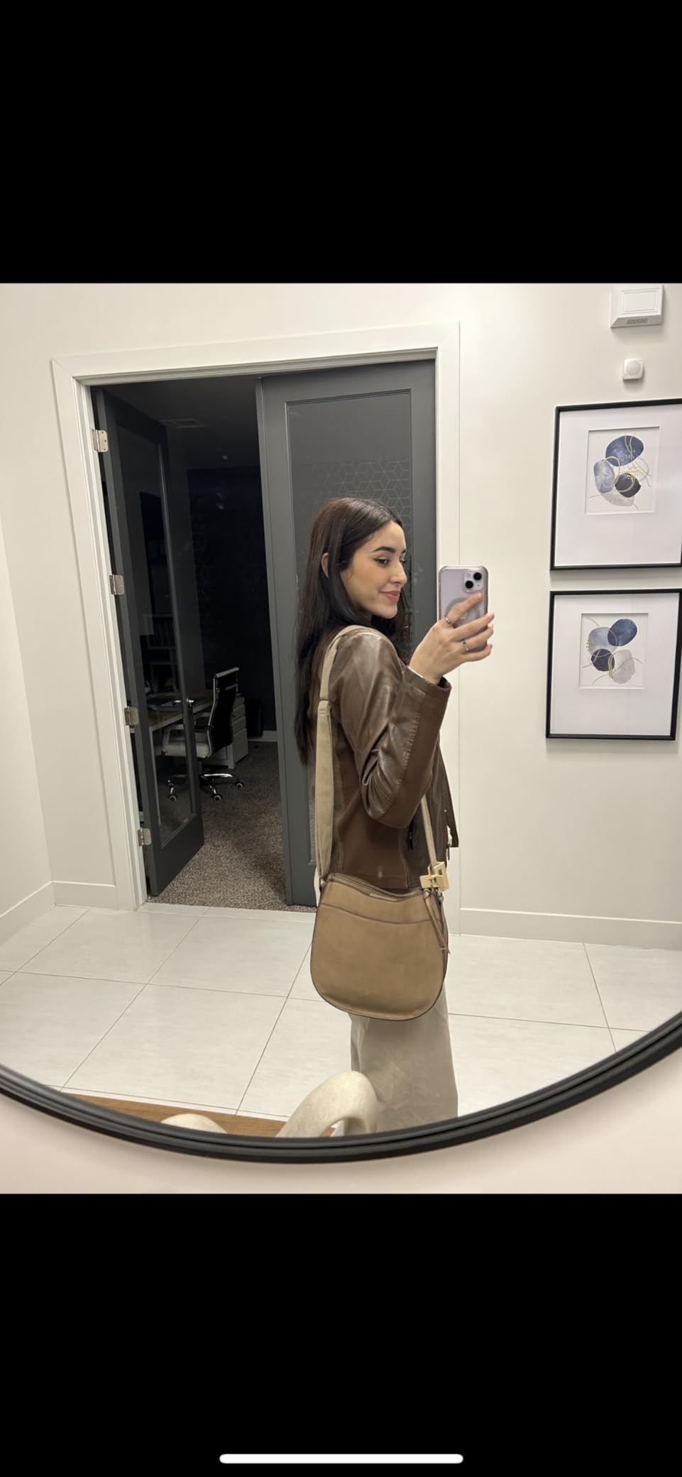 Sebby Collection Women's Faux Leather Jacket with Moto Details and Front Zip Pockets customer photo 2