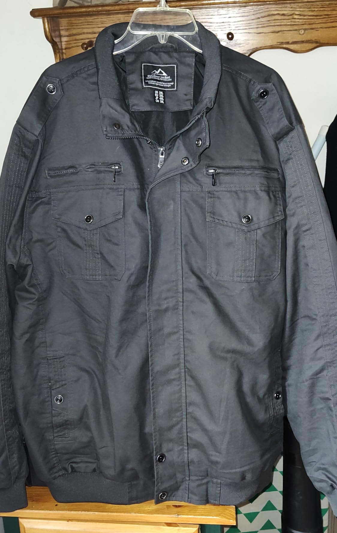 EKLENTSON Men's Cotton Lightweight Multi Pockets Zip Front Stand Collar Military Jackets Windbreaker customer photo 1