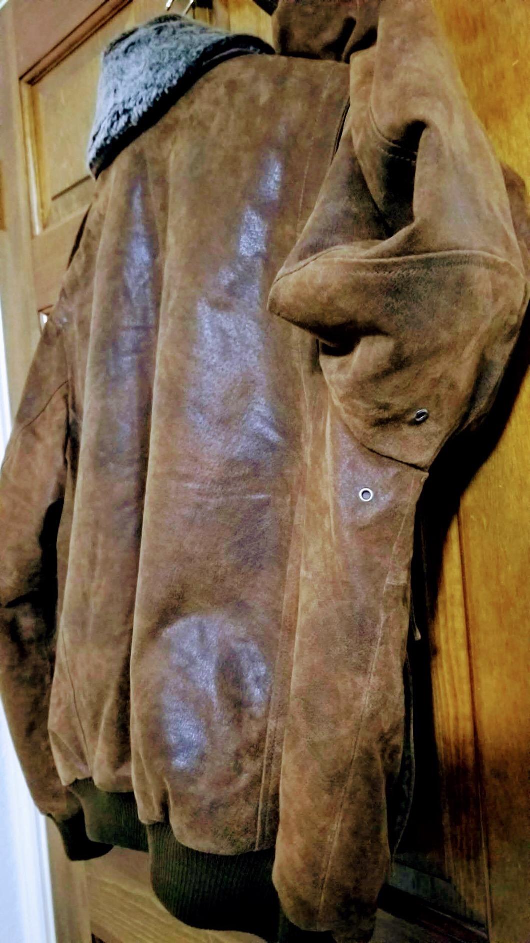FLAVOR Men's Leather Flight Bomber Jacket Air Force Aviator customer photo 2