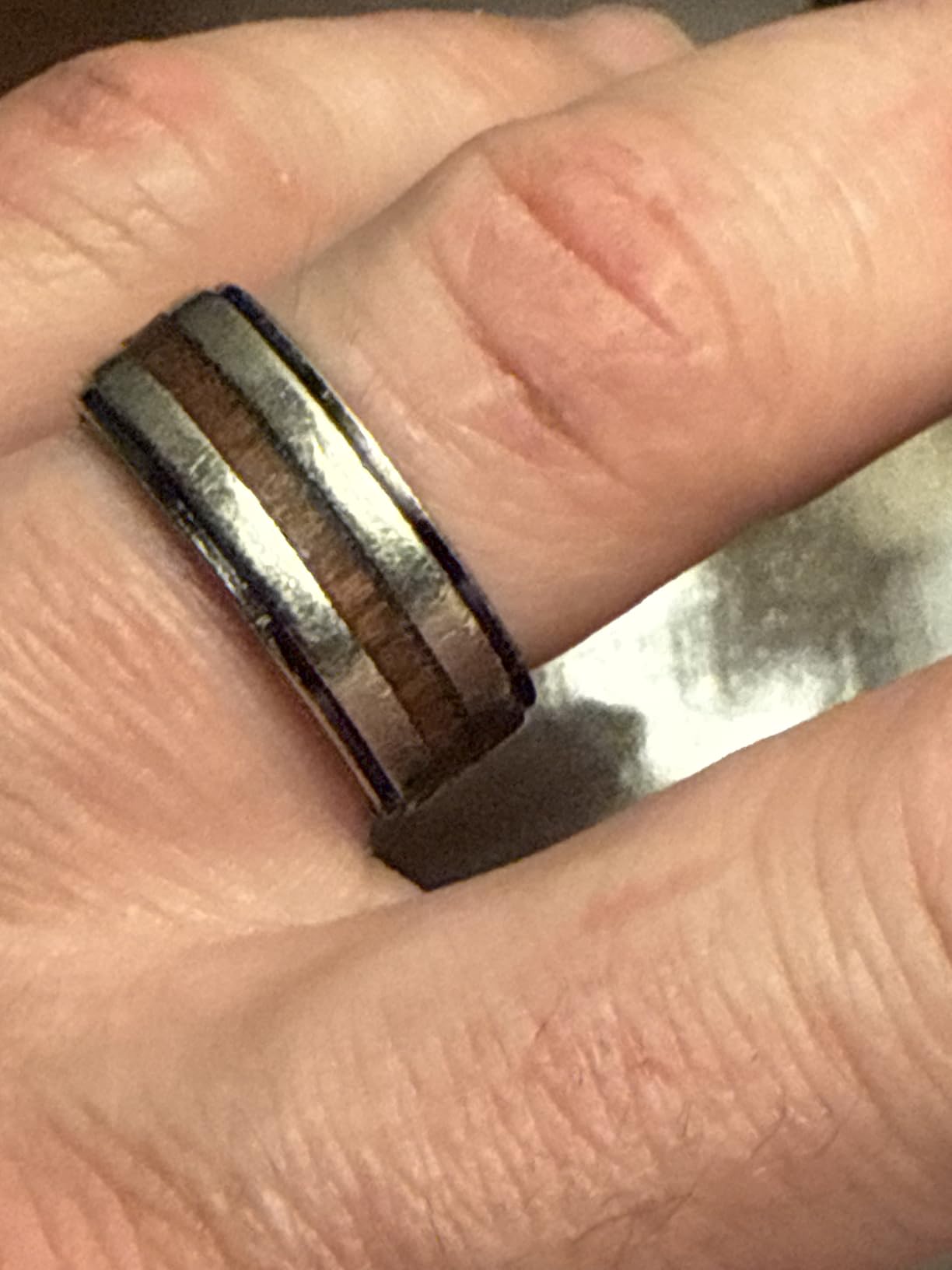 Titanium Wedding Band for Men 7-8mm Black/Silver/Gold Titanium Men Ring with Koa/Maple Wood Inlay, Wooden Wedding Ring for Men Women Comfort Fit Size 6-14 customer photo 1