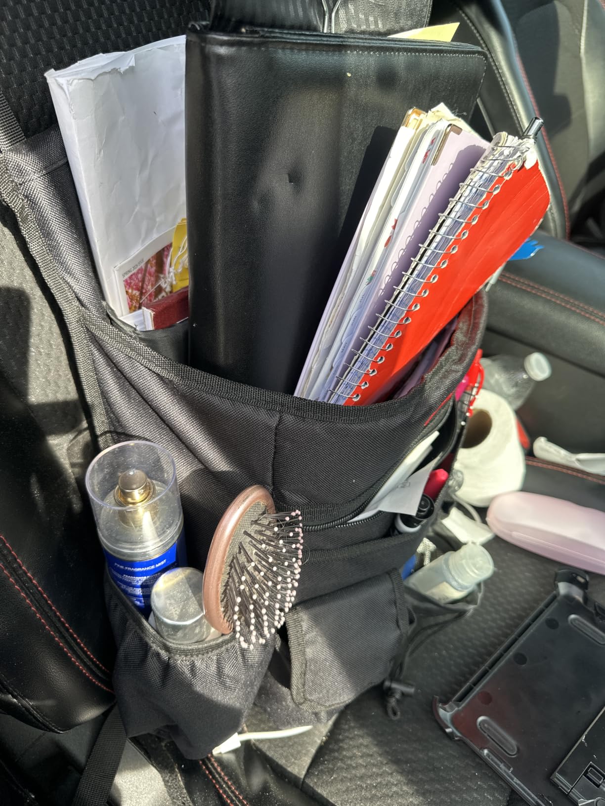 Tidify Car Front Seat Organizer [2025 UPDATED] with Dedicated Tablet and Laptop Storage Stabilizing Side Straps Soft Adjustable Shoulder Strap and Hardened Buckles Your Office Away from Office. customer photo 2