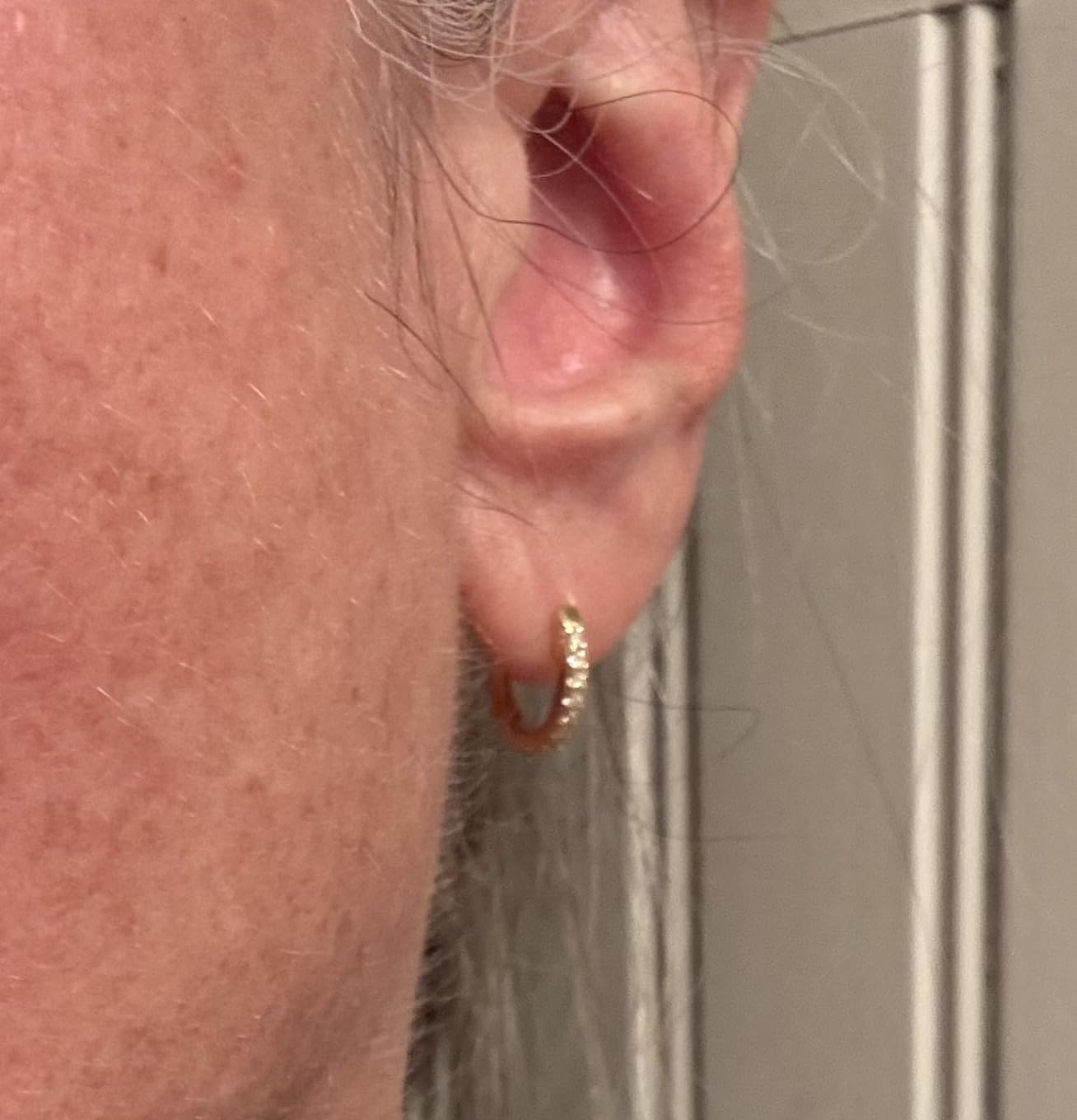 PAVOI Small Gold Hoop Earrings for Women - 14K Gold Plated Huggie Earring | Hypoallergenic Earring Set - Dainty Huggie Hoops with 925 Sterling Silver Posts - Cartilage Hoop Earrings customer photo 1