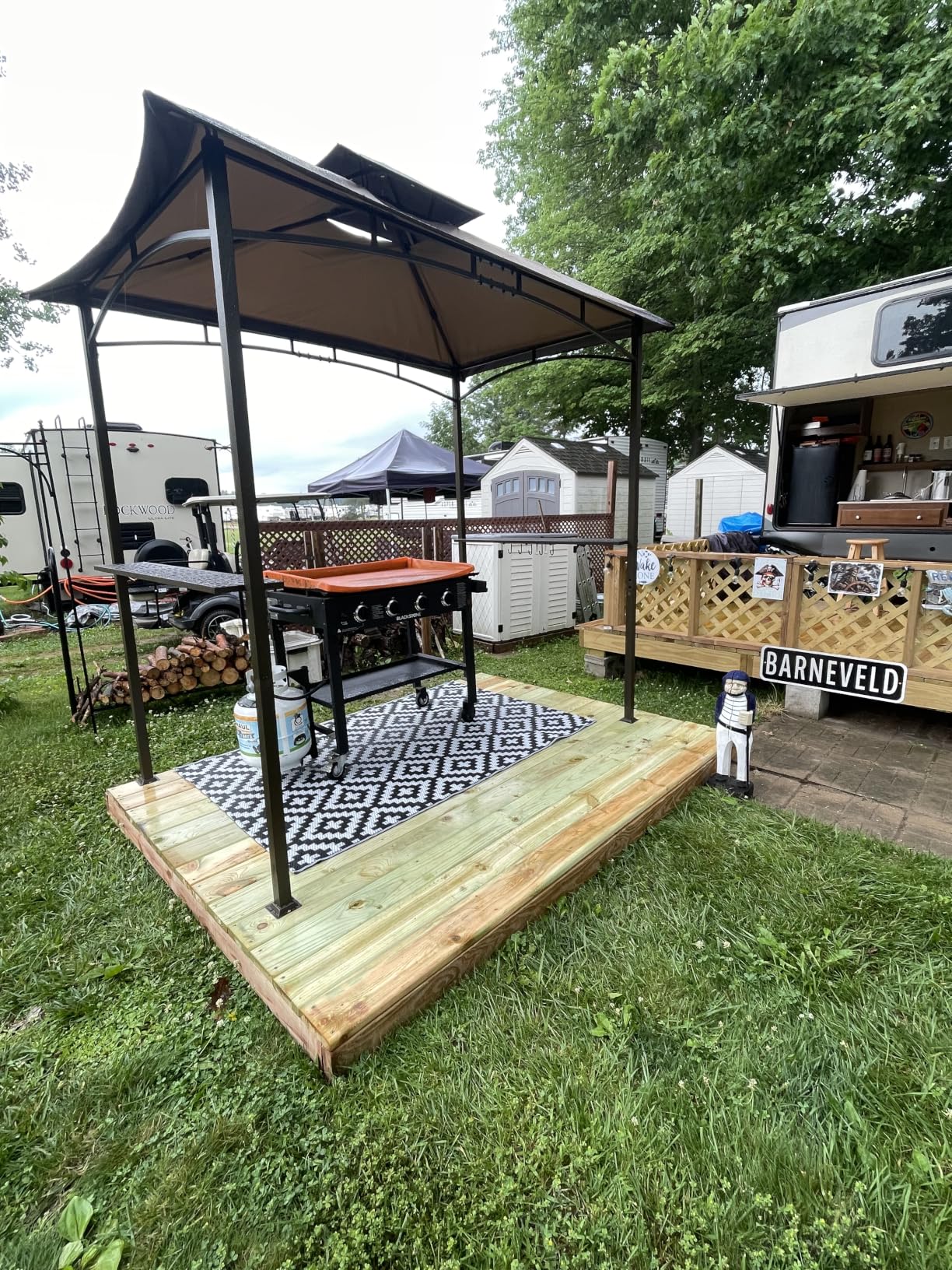 MASTERCANOPY 8 x 5 Grill Gazebo Outdoor BBQ Gazebo Canopy with 2 LED Lights (Khaki) customer photo 1