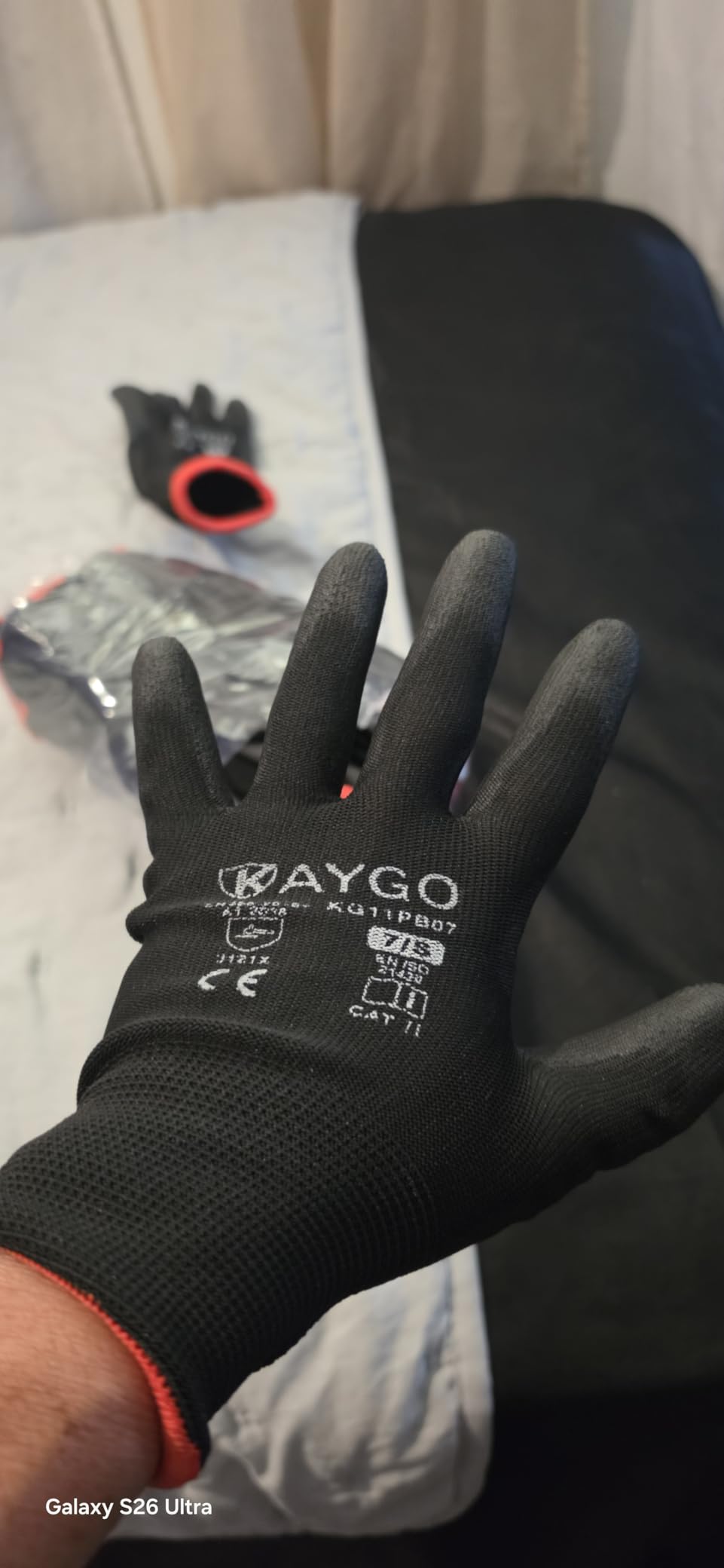KAYGO Safety Work Gloves for Men Women, PU Coated Palm & Fingers, KG11P | Smooth Grip, Breathable & Lightweight, 13-Gauge Seamless Knit, for Light Warehouse, Manufacturing, Gardening customer photo 1