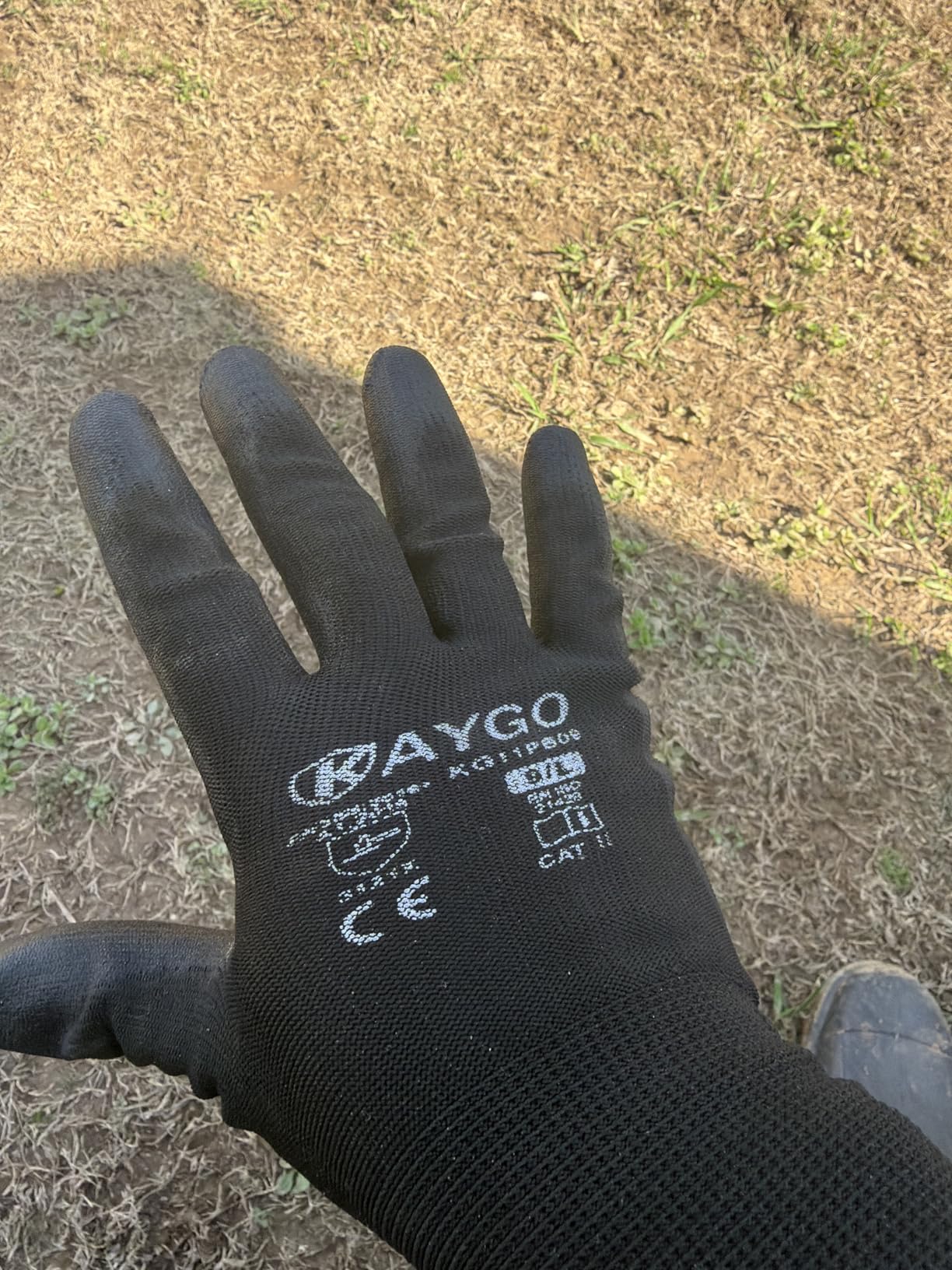 KAYGO Safety Work Gloves for Men Women, PU Coated Palm & Fingers, KG11P | Smooth Grip, Breathable & Lightweight, 13-Gauge Seamless Knit, for Light Warehouse, Manufacturing, Gardening customer photo 2