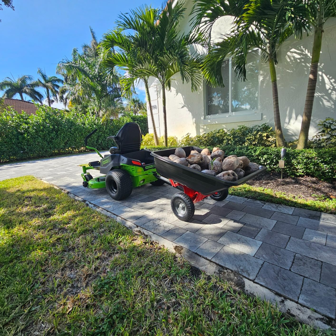 Craftsman Tow Poly Dump Cart for Lawn Tractors and ATVs, 350 lb Load Capacity, 10 Cu Ft Lawn and Garden Utility Trailer customer photo 1