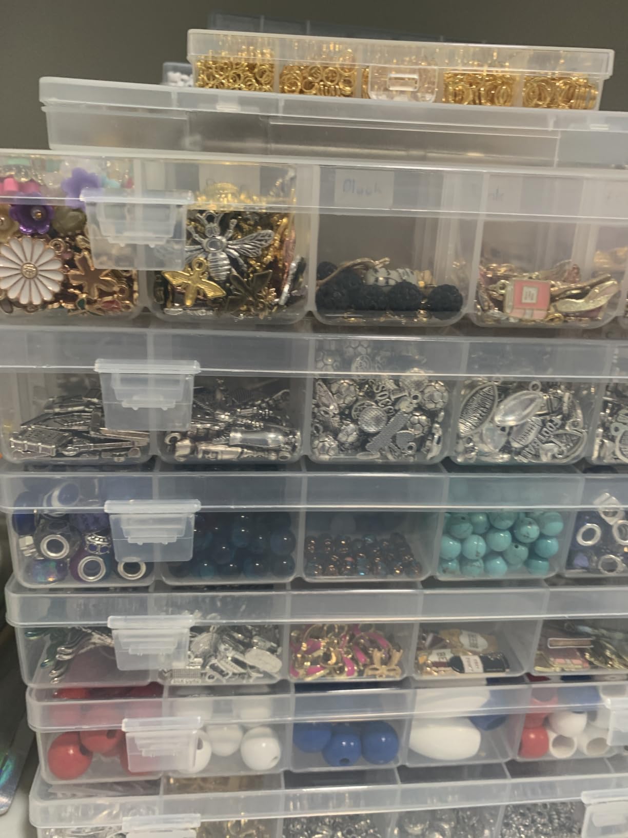 2 Pack Clear Bead Organizer Tackle Box with Adjustable Dividers for Jewelry Art Craft Containers 36 Grids Compartment with 5 Sheets Label Stickers customer photo 1