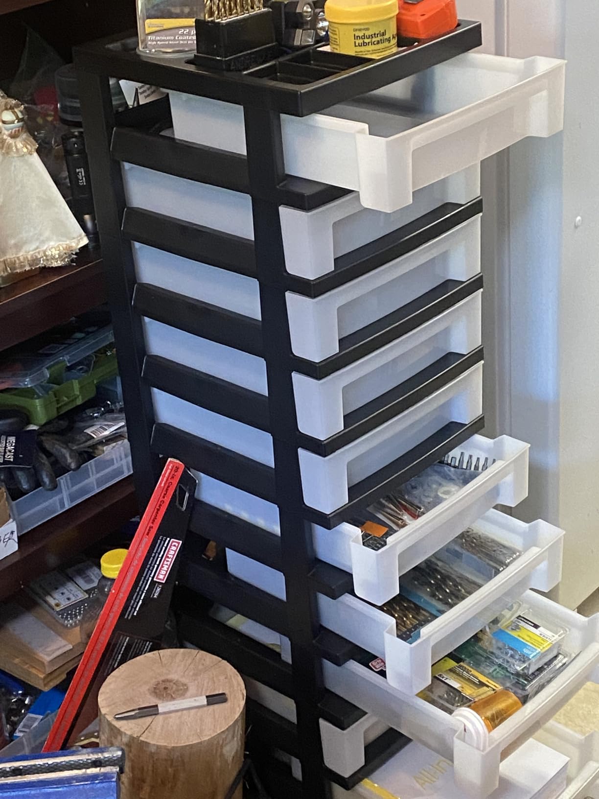 IRIS USA Plastic Drawer Storage Organizer Rolling Cart, with Wheels Casters, 4-Drawers, for Classroom Art Craft Supplies Dresser Closet Bathroom Laundry Room, Black/Pearl customer photo 2