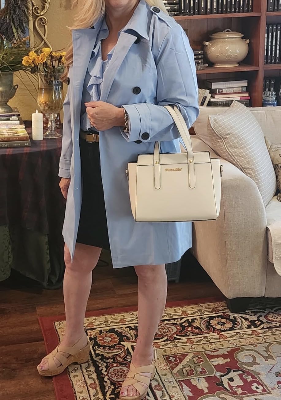Women's Trench Coat Classic Lapel Outerwear with Belt customer photo 1