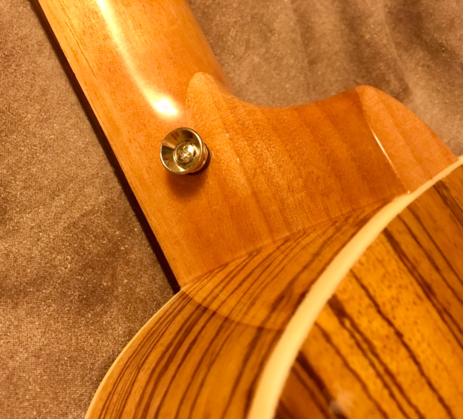 Caramel 6 String CB103G 30 Inch High Gloss Zebra Wood Acoustic & Electric Ukulele Guitalele with Truss Rod customer photo 2