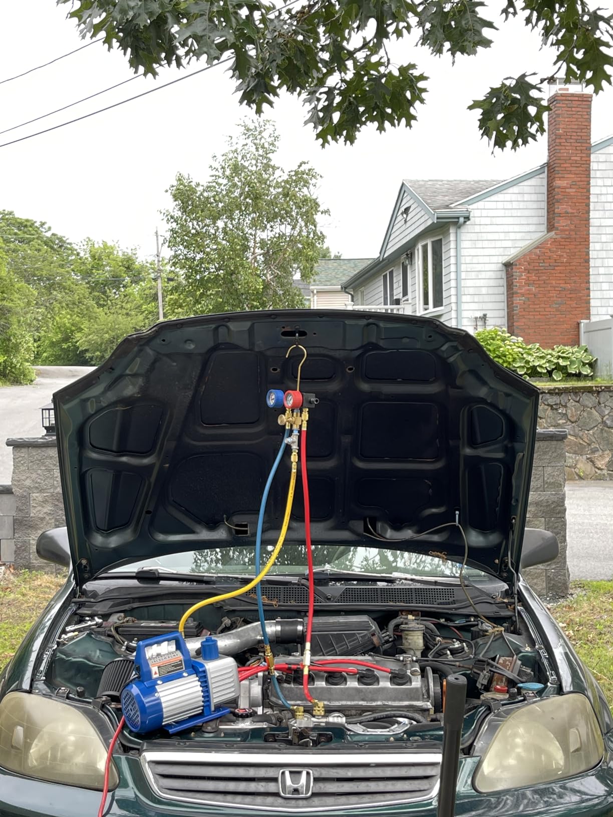 VIVOHOME 110V 1/4 HP 3.5 CFM Single Stage Rotary Vane AC Vacuum Pump | HVAC Vacuum Pump for Mini Split Automotive Air Conditioner R134a R12 R22 R502 R410a AC System with Oil Bottle customer photo 2