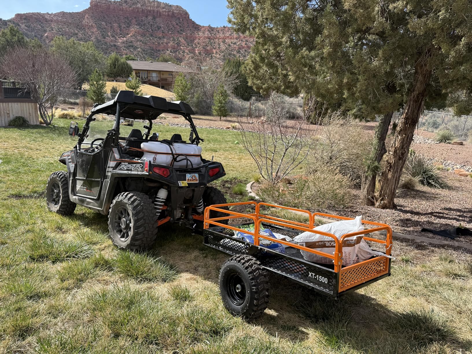 Impact IMPLEMENTS 1500lb ATV/UTV/Tractor Trailer with Solid Steel Floor, Aggressive Tires, & Pivoting Tongue. Great for Agricultural Use & Land Management customer photo 1