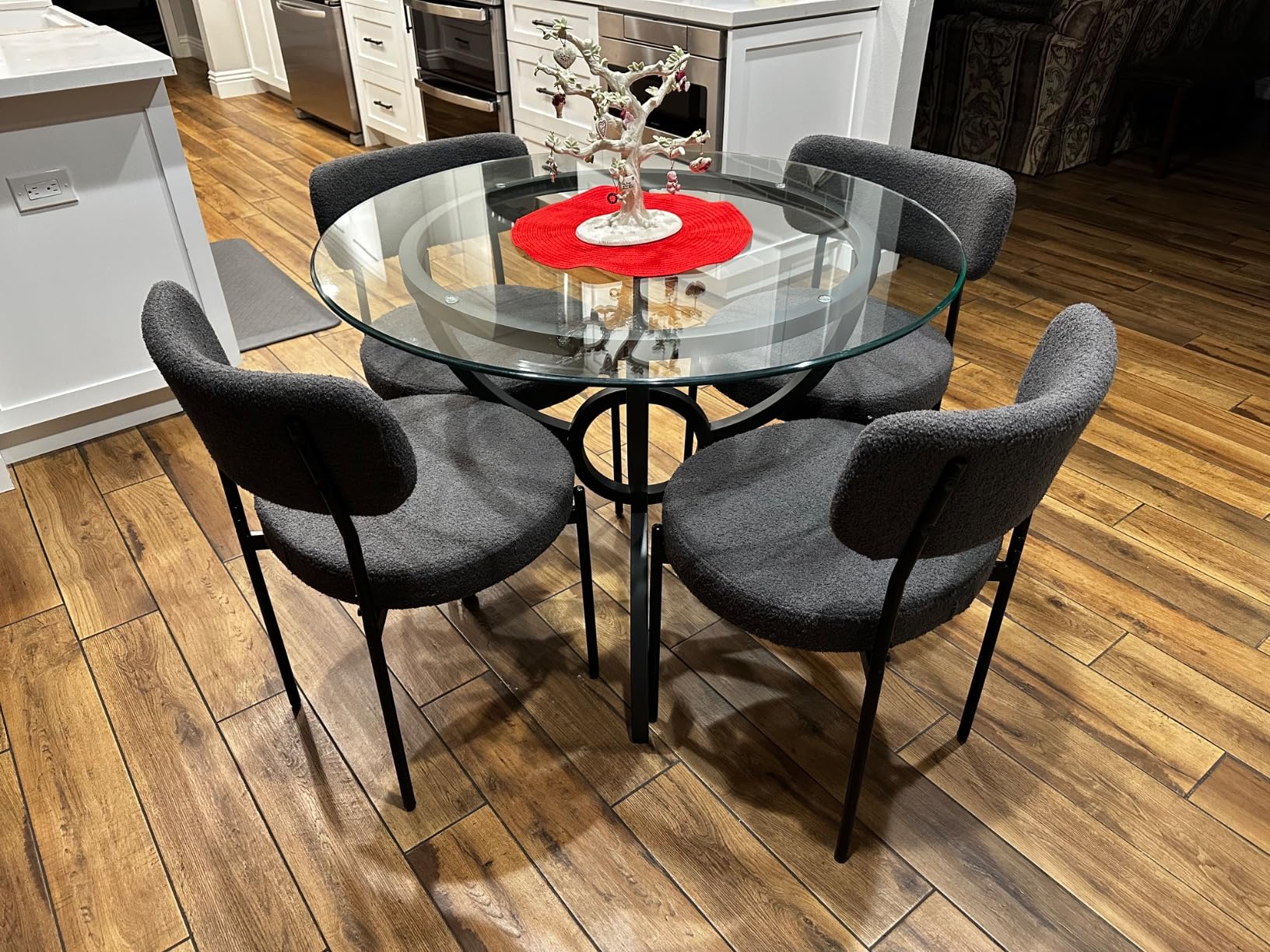 Coaster Home Furnishings - Aviano - Metal Dining Table Base - Industrial Round Dining Table Base with Interlocking Ring Motif and Four Stylized M Legs - Dining Room - Gunmetal - 108291 customer photo 2
