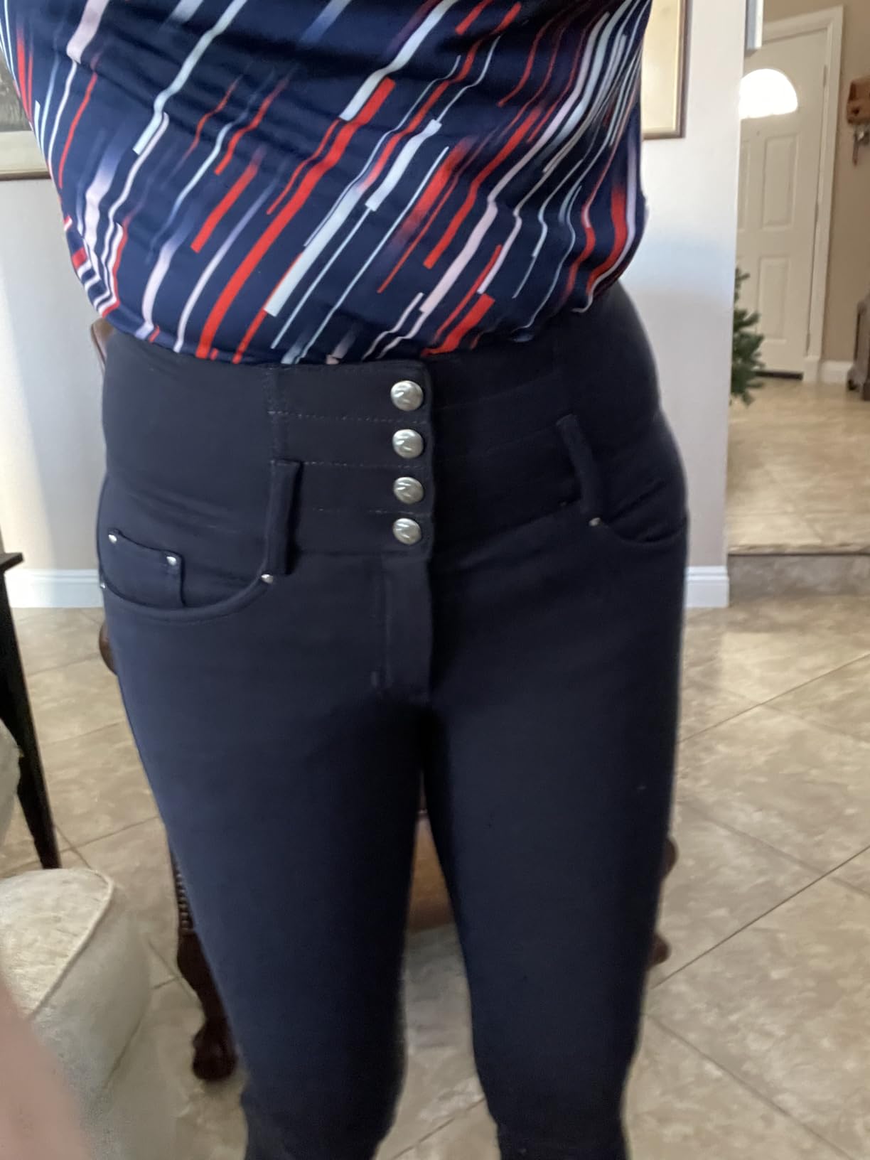 HORZE Women's Tara Full Seat Breeches for Women, Fit Equestrian Breeches | Comfortable, High Waist Horse Riding Pants with Silicone Grip, Stretch Fabric & 4 Functional Pockets, Durable and Secure Fit customer photo 1