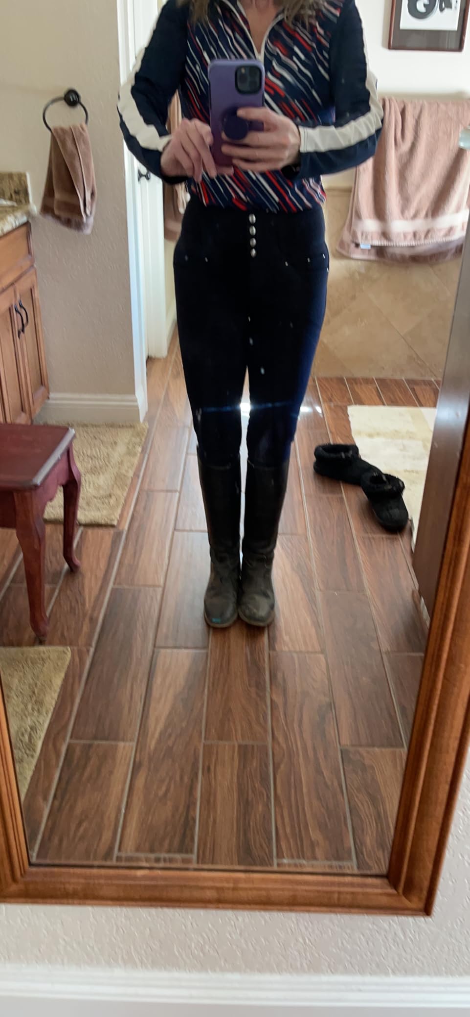 HORZE Women's Tara Full Seat Breeches for Women, Fit Equestrian Breeches | Comfortable, High Waist Horse Riding Pants with Silicone Grip, Stretch Fabric & 4 Functional Pockets, Durable and Secure Fit customer photo 2
