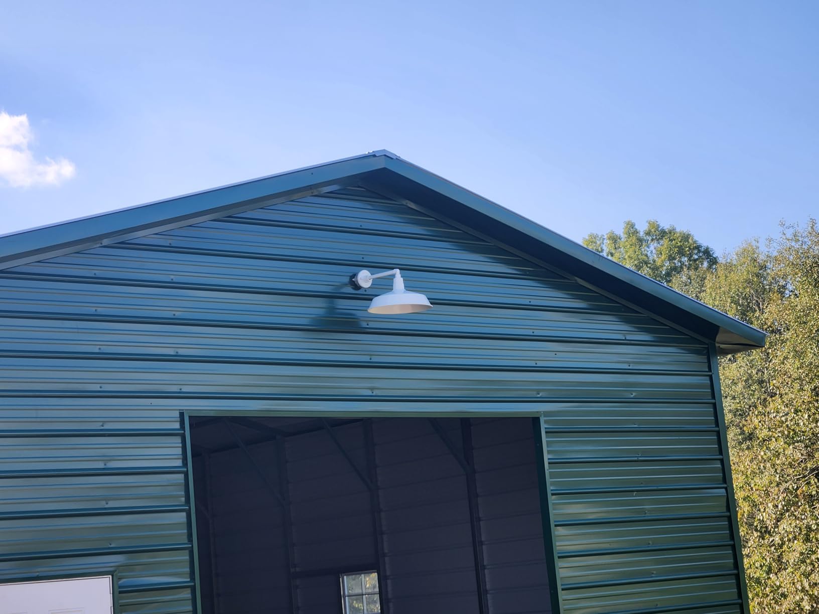 17in. Satin Black Outdoor Gooseneck Barn Light Fixture With 22in. Long Extension Arm - Wall Sconce Farmhouse, Vintage, Antique Style - UL Listed - 9W 900lm A19 LED Bulb (5000K Cool White) customer photo 1