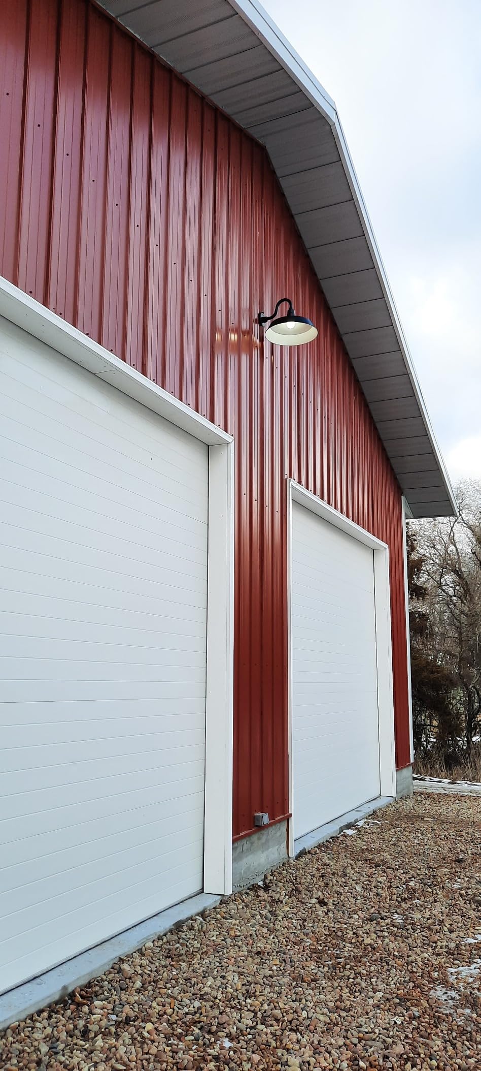17in. Satin Black Outdoor Gooseneck Barn Light Fixture With 22in. Long Extension Arm - Wall Sconce Farmhouse, Vintage, Antique Style - UL Listed - 9W 900lm A19 LED Bulb (5000K Cool White) customer photo 2