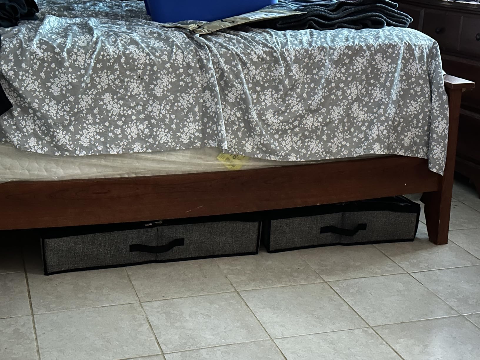 Onlyeasy Sturdy Under Bed Shoe Storage Organizer, Set of 2, Fit 12 to 24 Pairs, Underbed Shoes Closet Storage Solution with Clear Window, Breathable, Linen-like Black customer photo 1