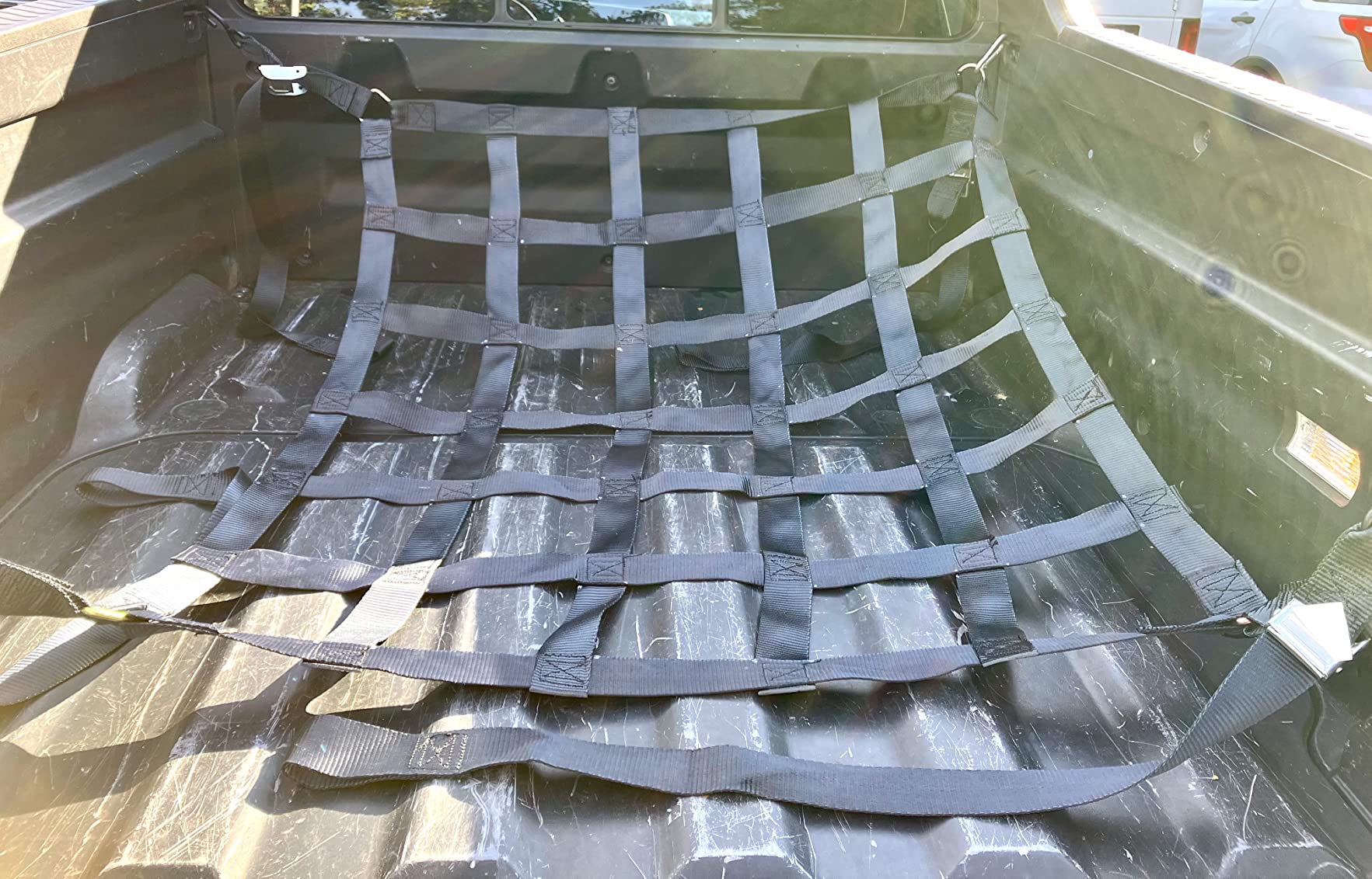 US Cargo Control Cargo Net for Pickup Truck Bed 6.8 FT x 4.2 FT, Adjustable Truck Cargo Net with S-Hooks & Cam Buckles, Fits Long Pickup Beds - Can Also Use in Trailers, Garages, Sheds customer photo 1