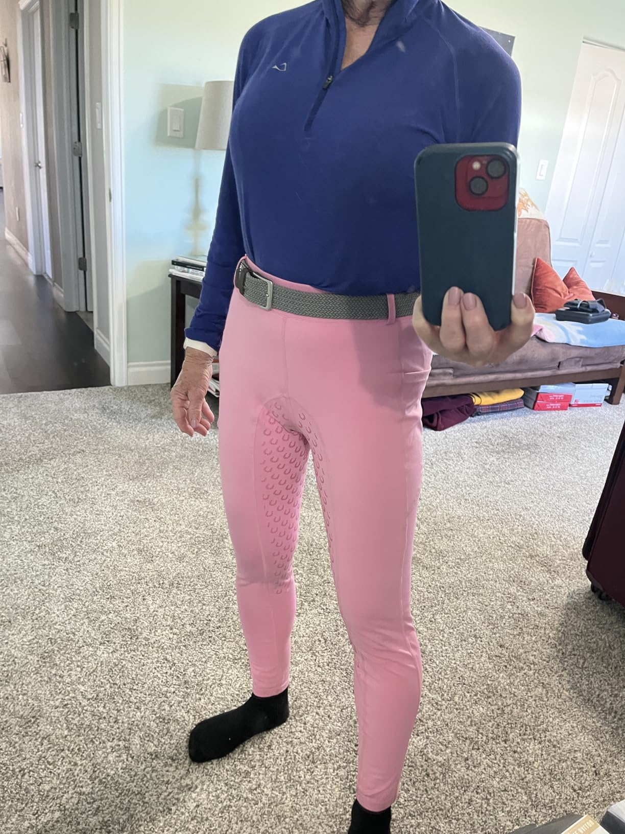 FitsT4 Sports Women's Full Seat Riding Tights Active Silicon Grip Horse Riding Tights Equestrian Breeches customer photo 2