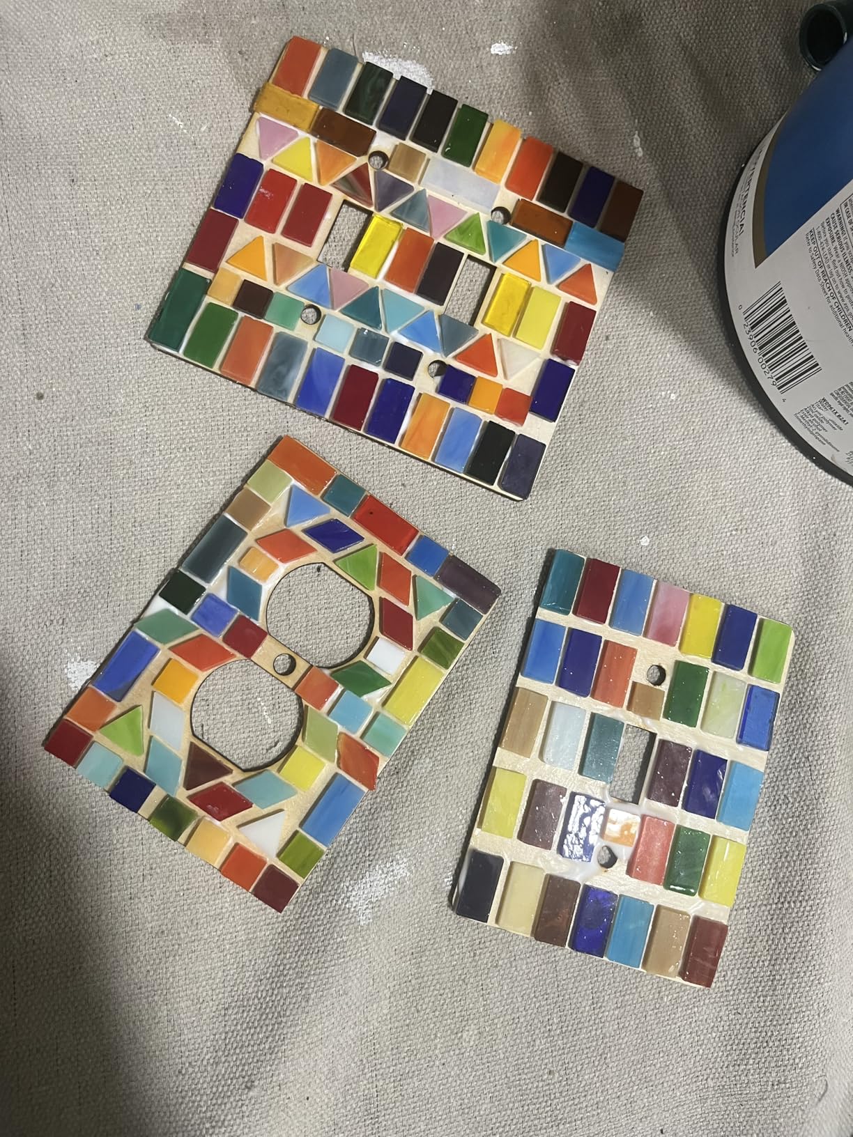 Lanyani 1600 Pieces/2.2 Pounds Vibrant Mixed Glass Mosaic Tiles for Crafts Cathedral Stained Glass Pieces - Assorted Colors and Shapes-Great Value Pack, Opaque customer photo 1