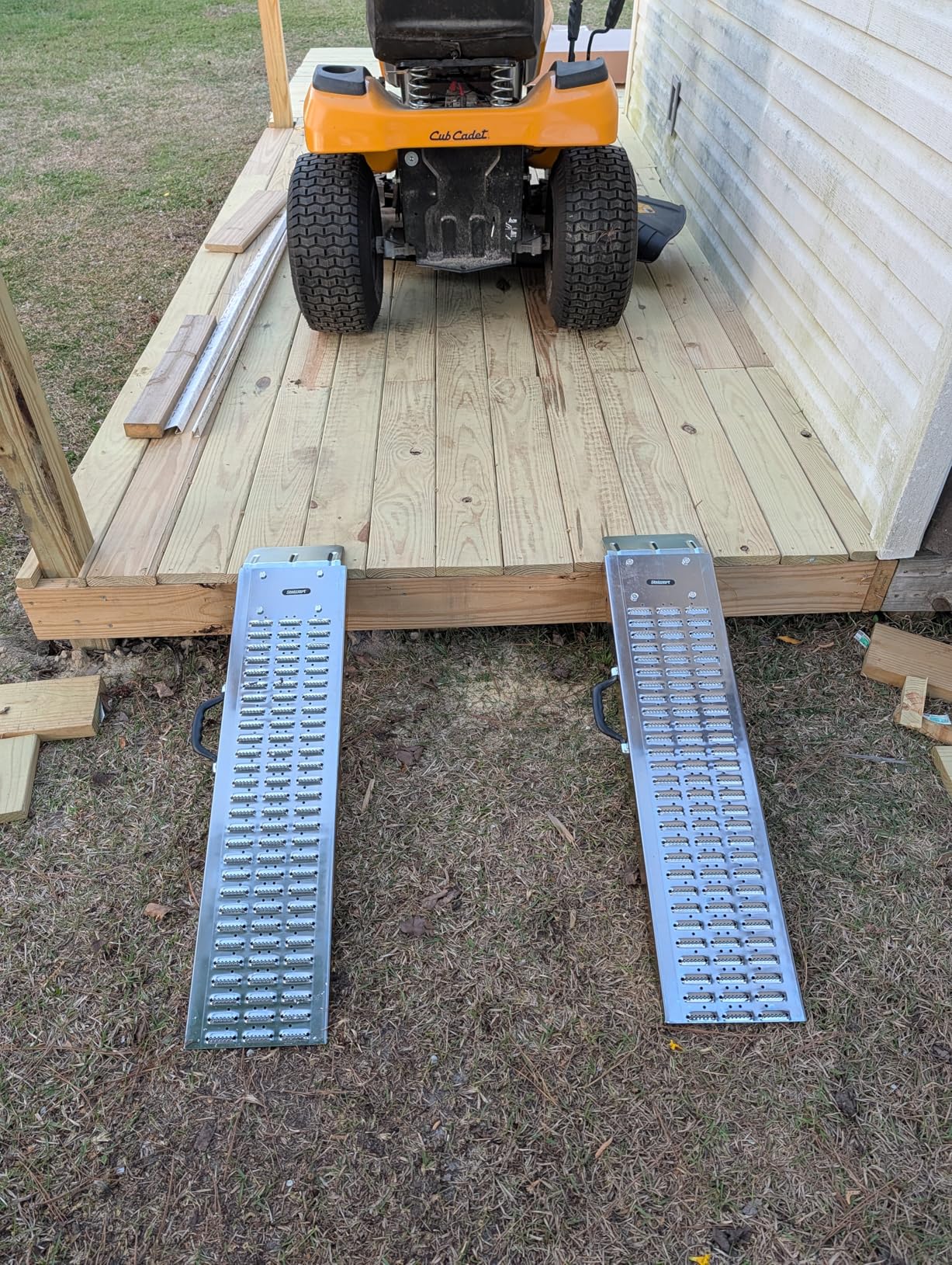 Loading Ramps - Set of Two 35.5-Inch Ramps for ATVs, Motorcycles, Mowers, Carts, and More - 1200lb Combined Capacity Shed Ramp Set by Stalwart customer photo 1