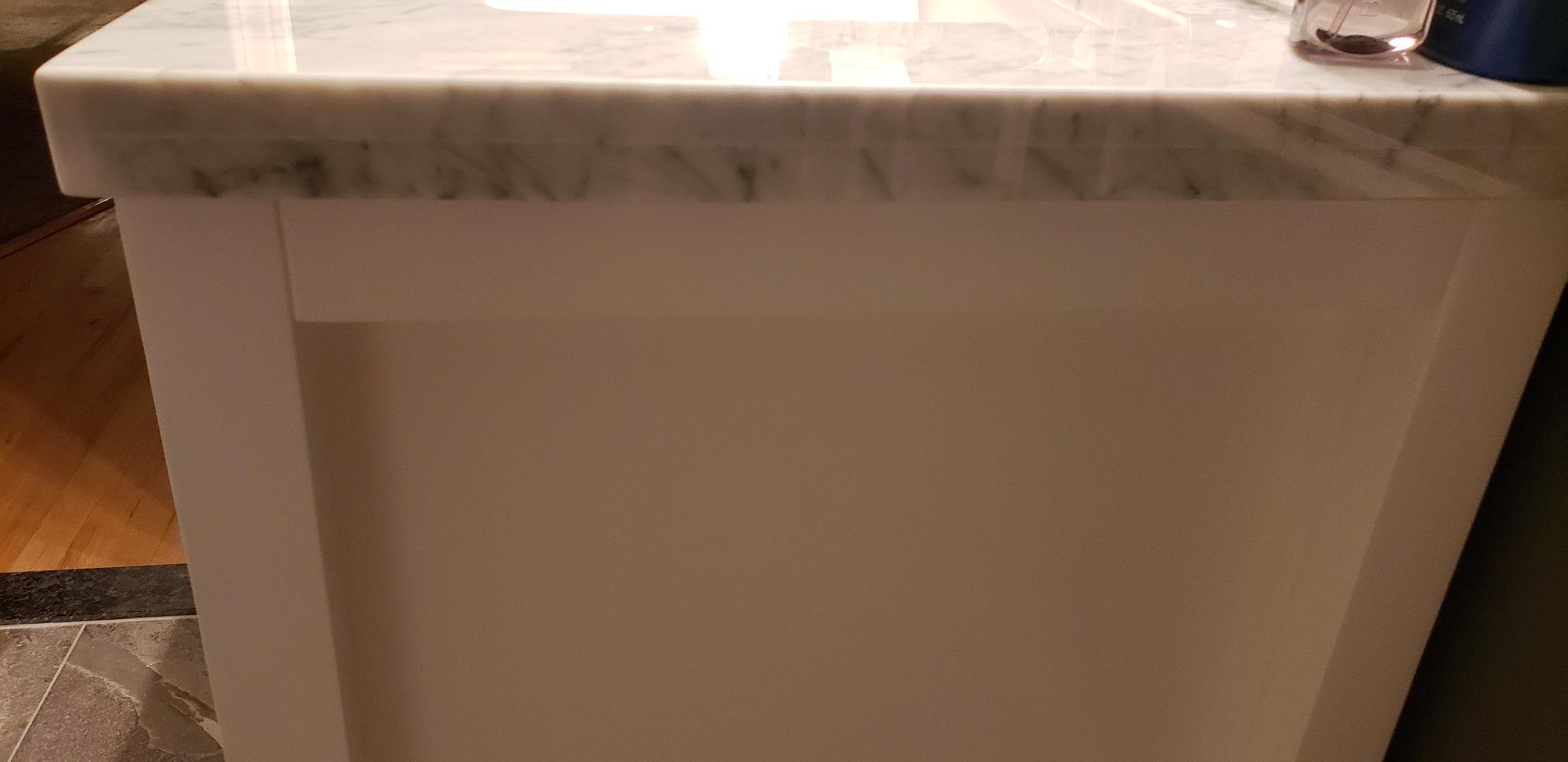 ARIEL Cambridge 36-inch Bathroom Vanity with Sink, Solid Wood, 1.5-inch Pure White Quartz Countertop & Backsplash, Single Rectangular Porcelain Sink, 2 Soft Closing Doors, 5 Dovetail Drawers, White customer photo 4