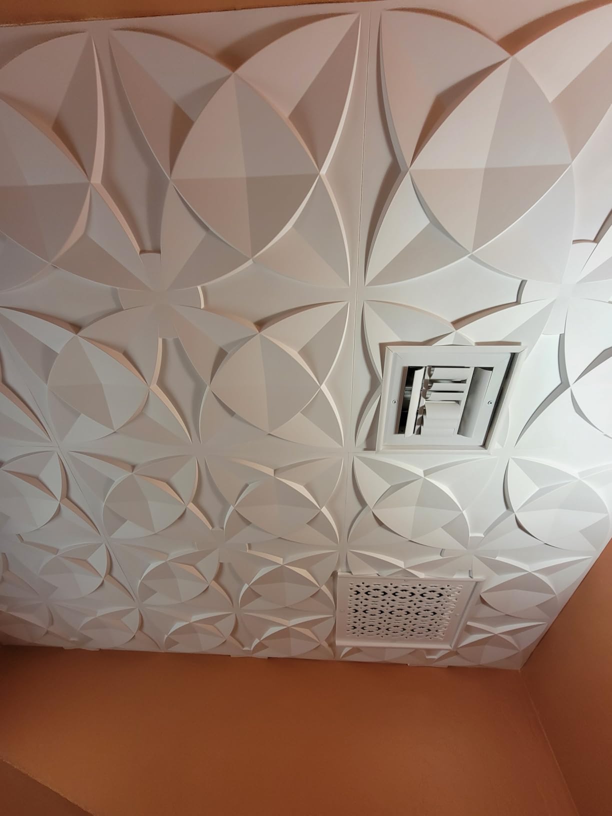 Art3d Decorative Ceiling Tile 2x2 Glue up, Suspended Ceiling Tile Pack of 12pcs White Floral customer photo 2
