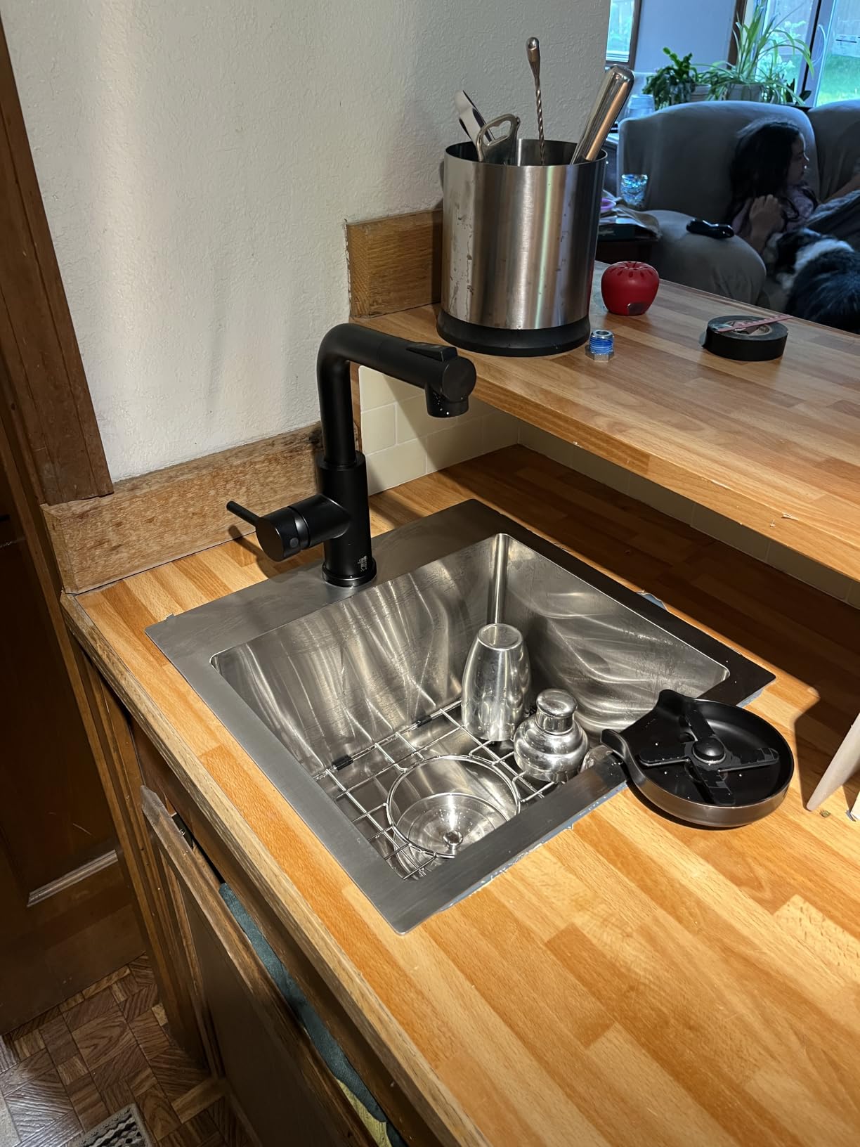 VCCUCINE Drop in Bar Sink, 15x15 Inch Topmount RV Small Kitchen Sink, Handmade Stainless Steel Wet Bar Sink, Outdoor Single Bowl, Brushed Nickel Prep Sink with Accessories customer photo 2