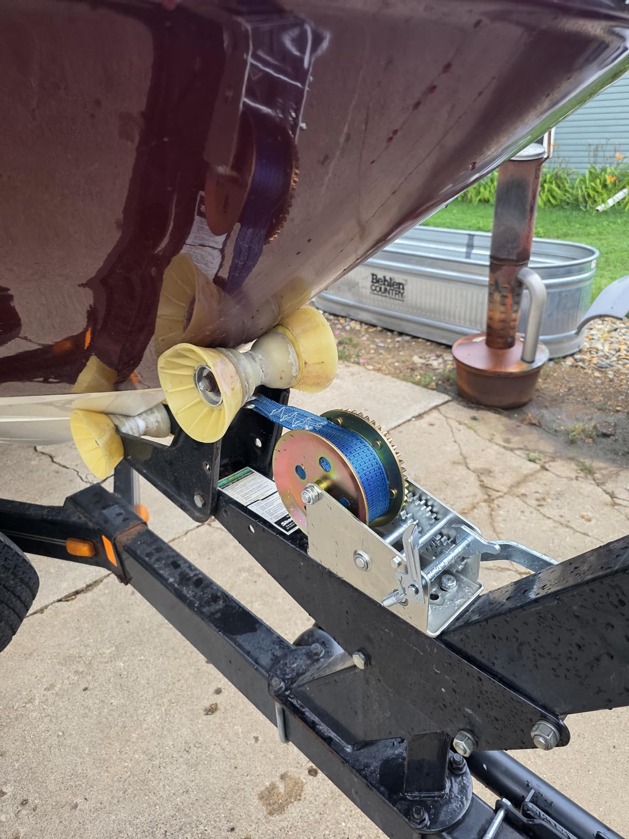 OPENROAD Boat Winch 3500lbs Hand Winch, with 32ft Blue Strap and 2 Speed switchable, for Boat Trailer Towing Winch customer photo 1