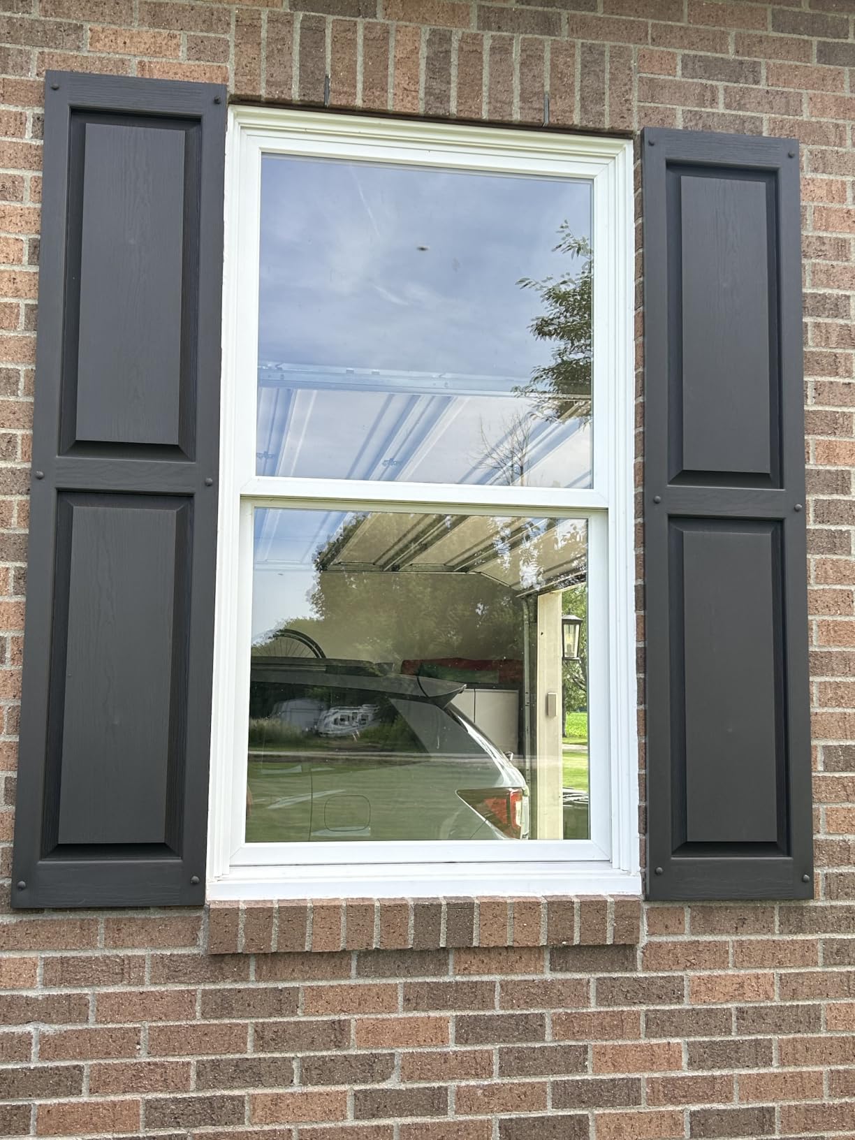 Polaris Homeside Raised Panel Vinyl Shutters (1 Pair) 14-1/2in. x 39in. - 050 Black customer photo 1