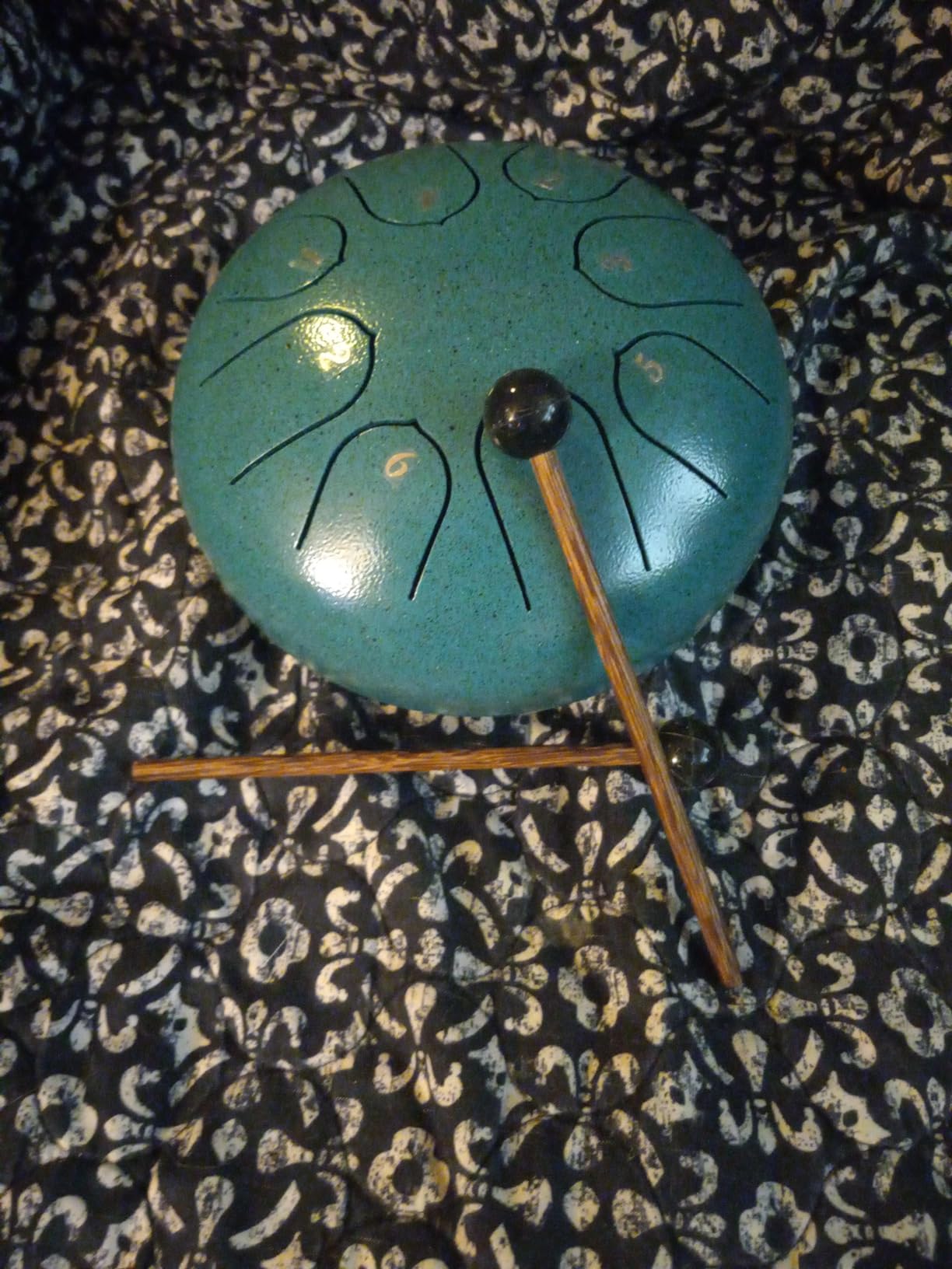 Steel Tongue Drum 6 Inch 8 Notes Musical Instrument, Rain Drum Style Gift | Adults & Beginners Percussion for Music Education, Calming, Relaxation, Meditation (Malachite) customer photo 2