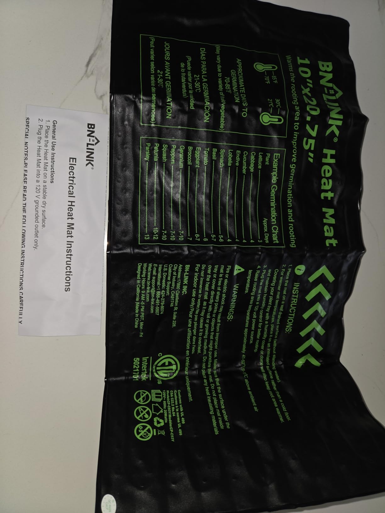 BN-LINK Durable Seedling Heat Mat for Seed Starting 10
