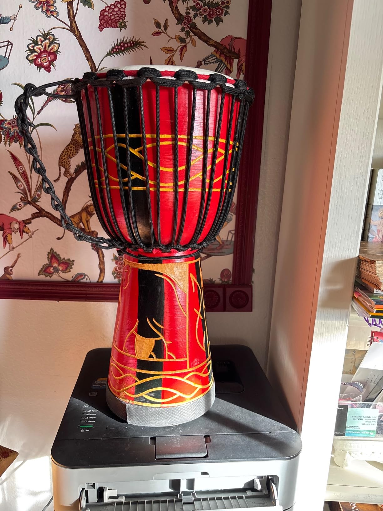 AKLOT Djembe Drum, African Drum Hand-Carved 8 inches Mahogany Goatskin Drumhead for Adults Starter Beginners customer photo 1