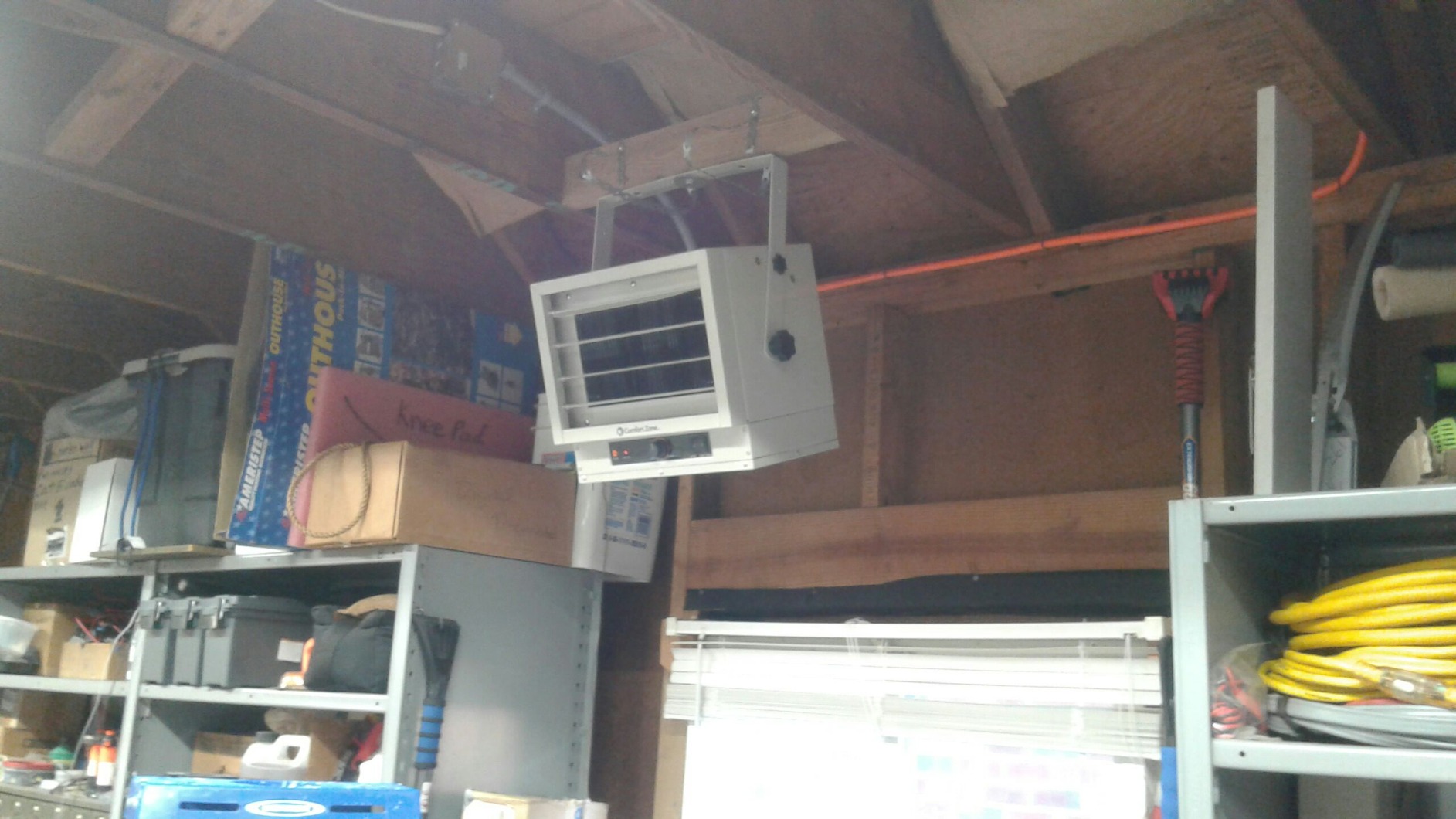 Comfort Zone Hard-Wired Ceiling Mount Garage Electric Space Heater, Fan-Forced, 5,000 watt, 240 volt, Overheat Protection, Thermal Cut-Out Switch, Ideal for Workshop & Garage, ETL Compliant, CZ220BK customer photo 1