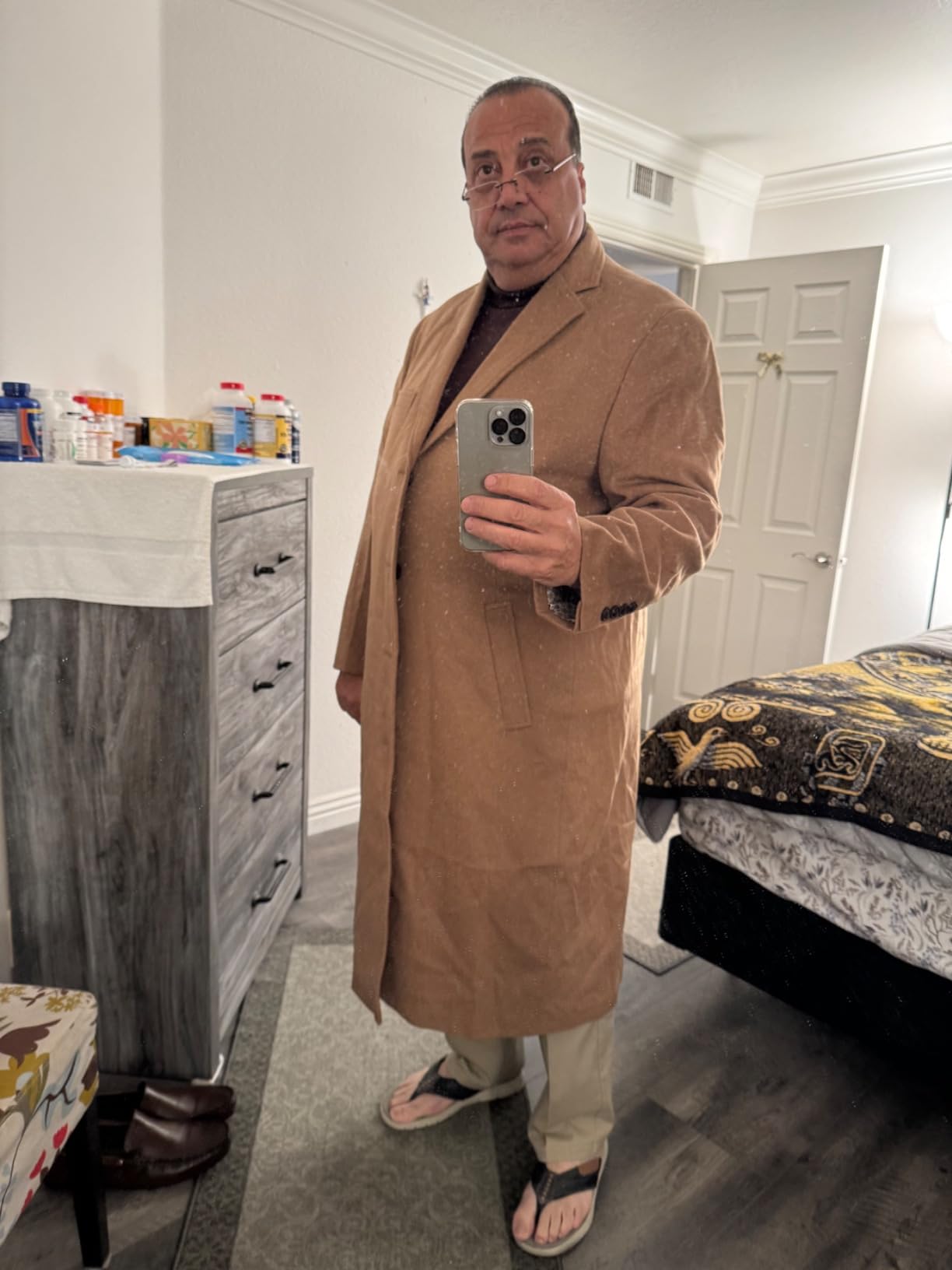 THE SUIT DEPOT Mens Single Breasted Wool Cashmere Full Length Overcoat customer photo 2