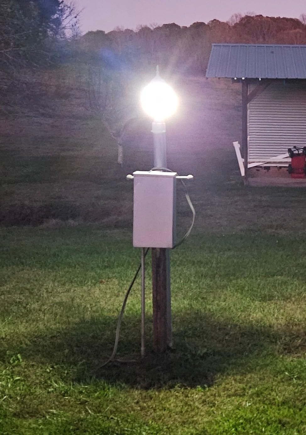 Dusk to Dawn Outdoor Post Light Hardwired 120V, Waterproof Aluminum Pole Light Fixture with Pier Mount Base, Exterior Lamp Post Lantern Head with Clear Glass for Garden Yard Patio Pathway (6 Inch) customer photo 2