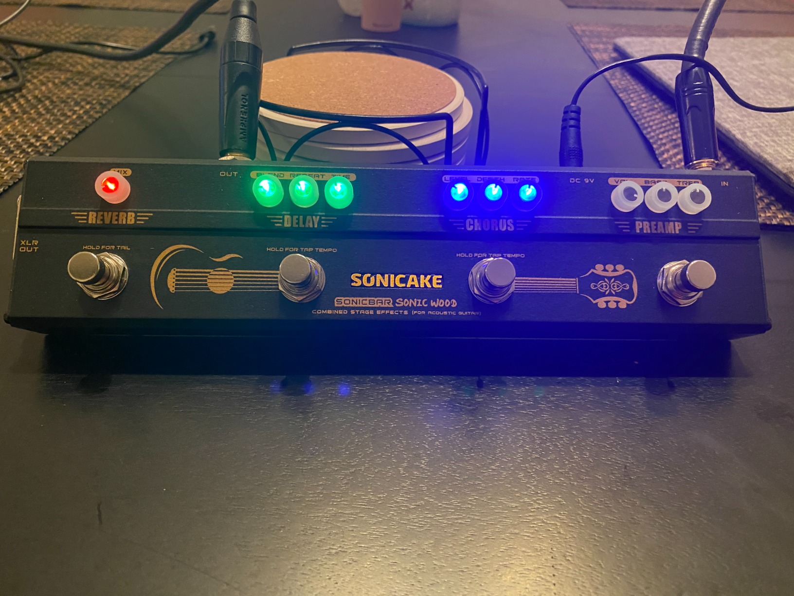 SONICAKE Acoustic Pedal Guitar Effect Multi Effects Preamp Chorus Delay Reverb Sonic Wood with XLR Output customer photo 1