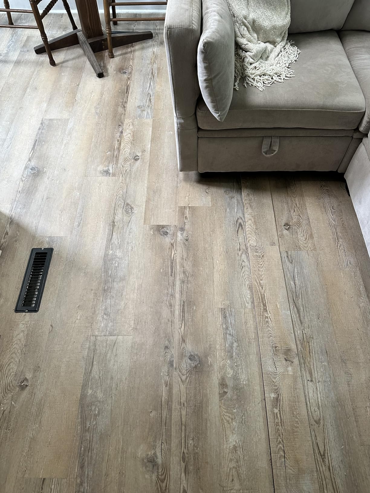 MSI Hampstead 6 in. x 48 in. Glue Down Luxury Vinyl Plank Flooring - Boardwalk Gray, Dark Gray Wood Look, 2MM Thick, 12MIL Wear Layer, 36 Sq. Ft. customer photo 1