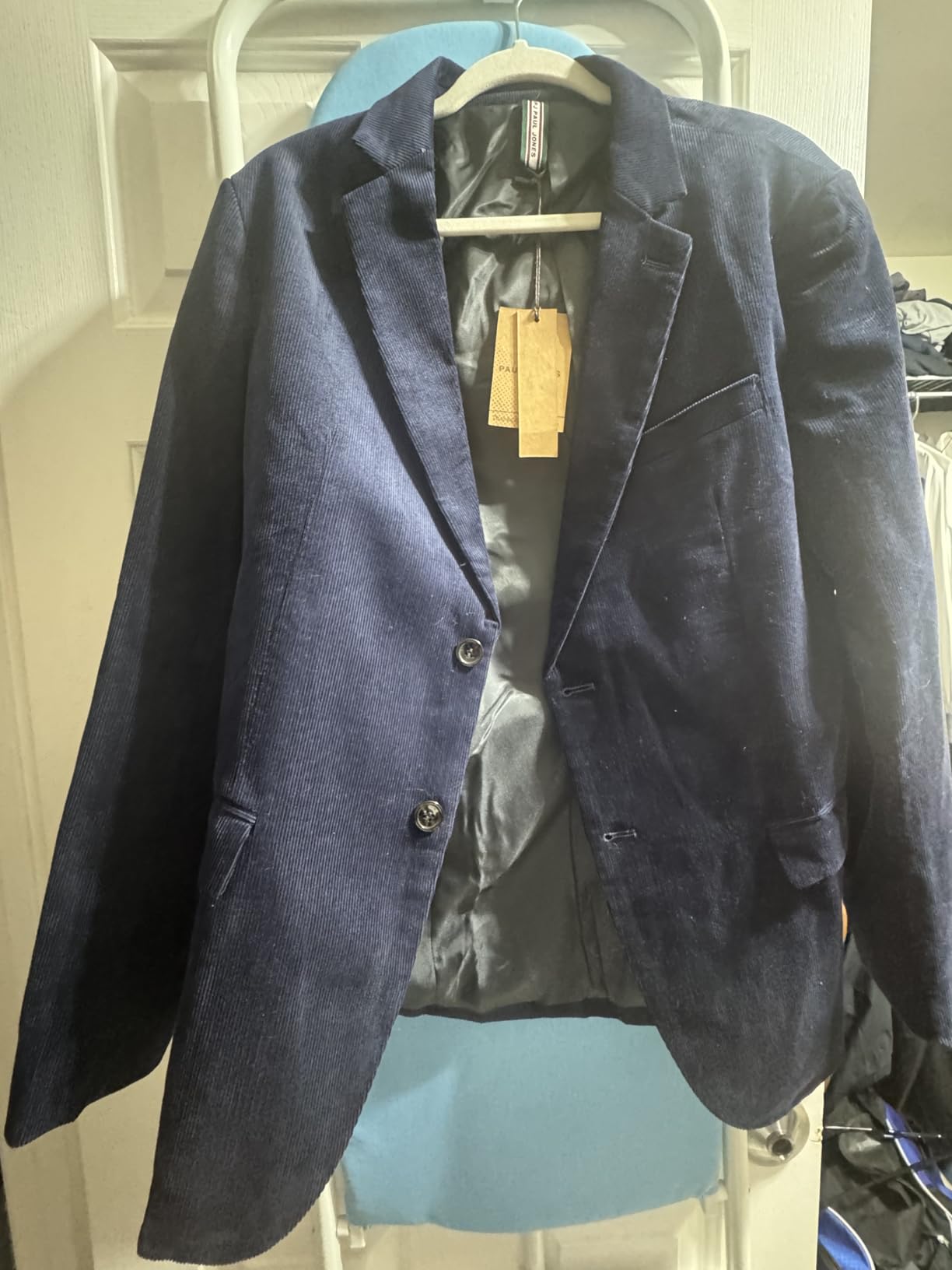 Men's Corduroy Blazer Jackets Slim Fit Two Button Casual Sports Coat customer photo 1