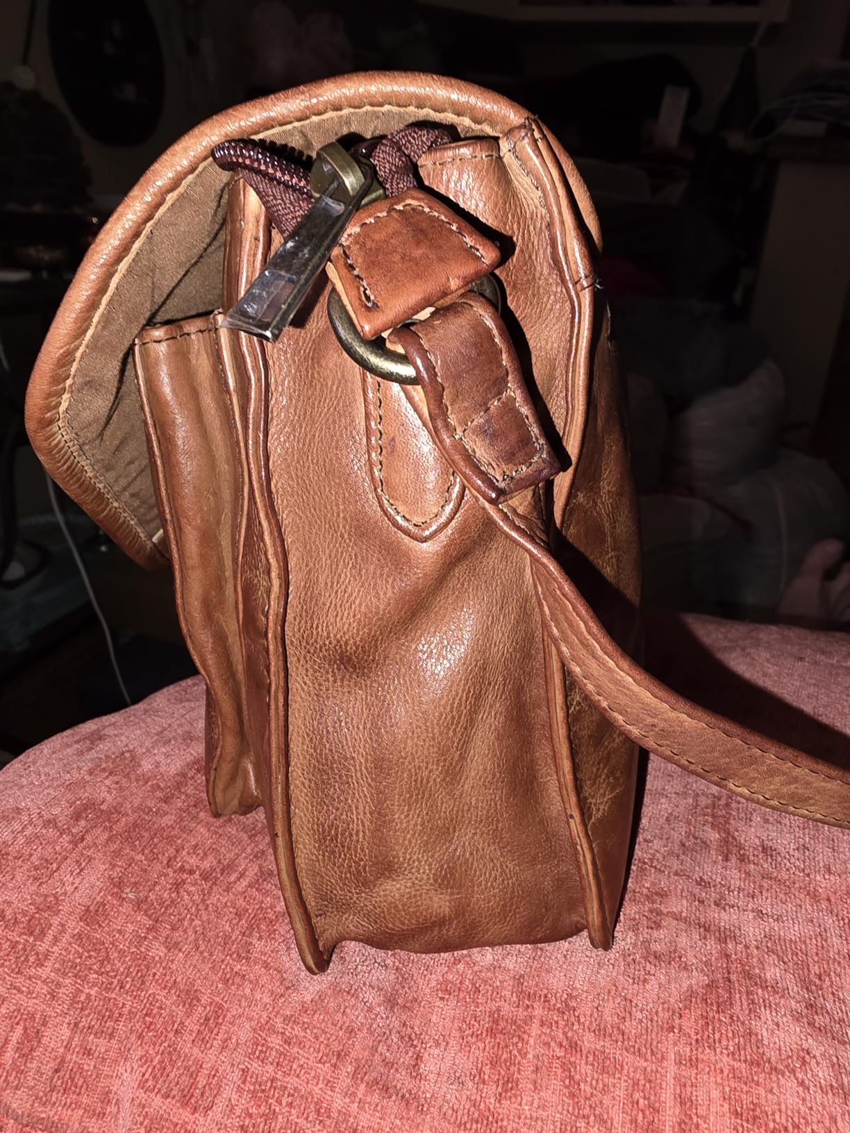 Leather Flapover Crossbody Handbag Purse for Women with Adjustable Strap & Overflap Snap Closure Tote/Bag customer photo 2