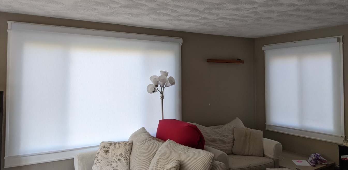 Yoolax Motorized Blinds with Remote, Light Filtering Smart Window Blinds | Motorized Shades for Living Room Home Office, Works with Alexa Google Home Apple Home, Automatic Roller Shades, Custom Size customer photo 1