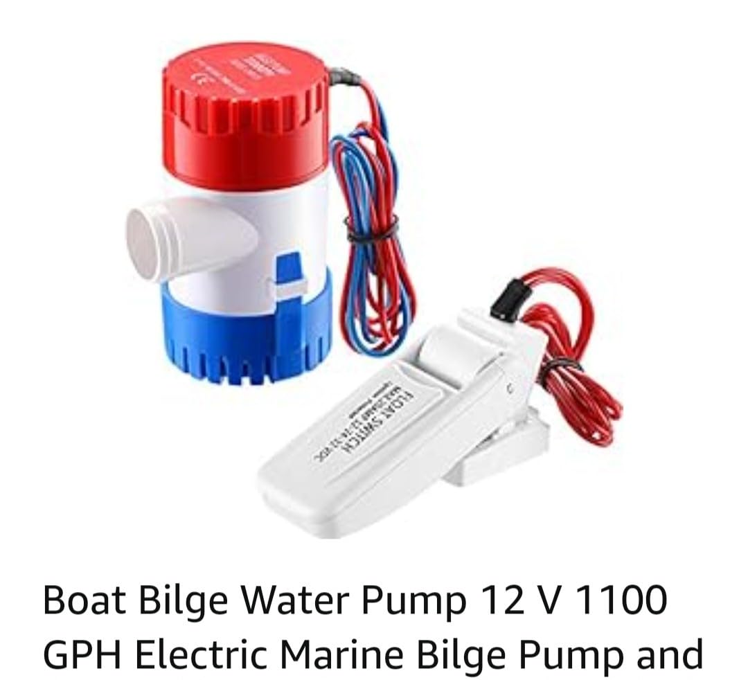 Boat Bilge Water Pump 12V 1100 GPH Electric Marine Bilge Pump and Automatic Boat Pump Float Switch 12V 24V 32V for Boats, 2 Pieces in Total customer photo 1