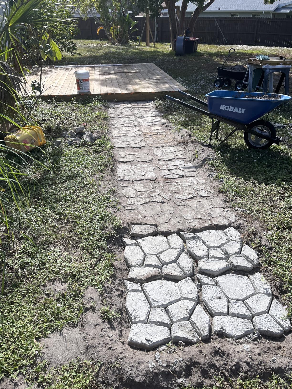Walk Path Maker, 2 Packs Plus Size: 18.9 x 18.9 x 1.8 inch Pathmate Stone Moldings Paving Pavement Concrete Molds and Foams Stepping Stone Paver Walk Way Cement Mold customer photo 2