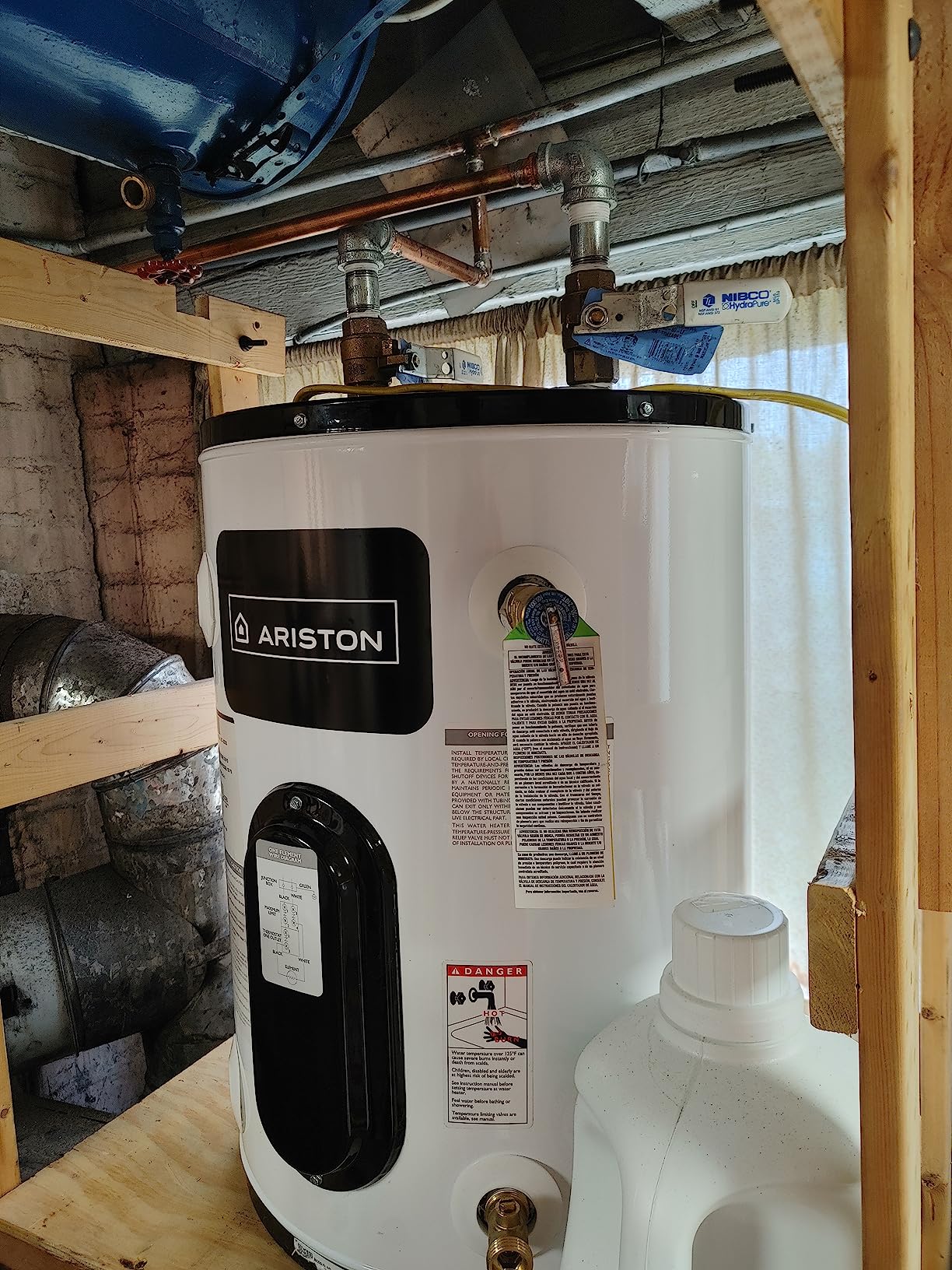 12 Gallon, 120V - Ariston Electric Water Heater - Compact Point of Use Tank for RV, Camper, Small Spaces, Heating Solution for Under Sink, Versatile Electric Tank for Bathroom, Shower customer photo 1