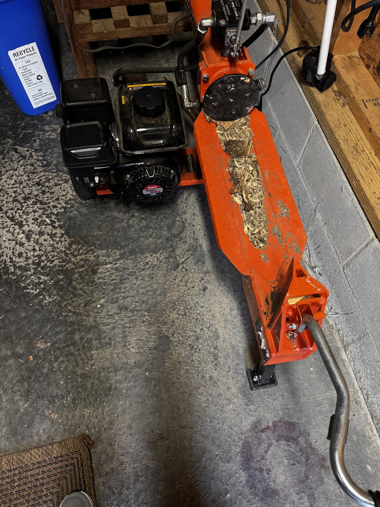 SuperHandy Log Splitter Portable 20 Ton Rapid Auto Return Ram System Bucher Gear Pump 7HP Engine Horizontal Full Beam Steel Wedge Firewood Splitting customer photo 2
