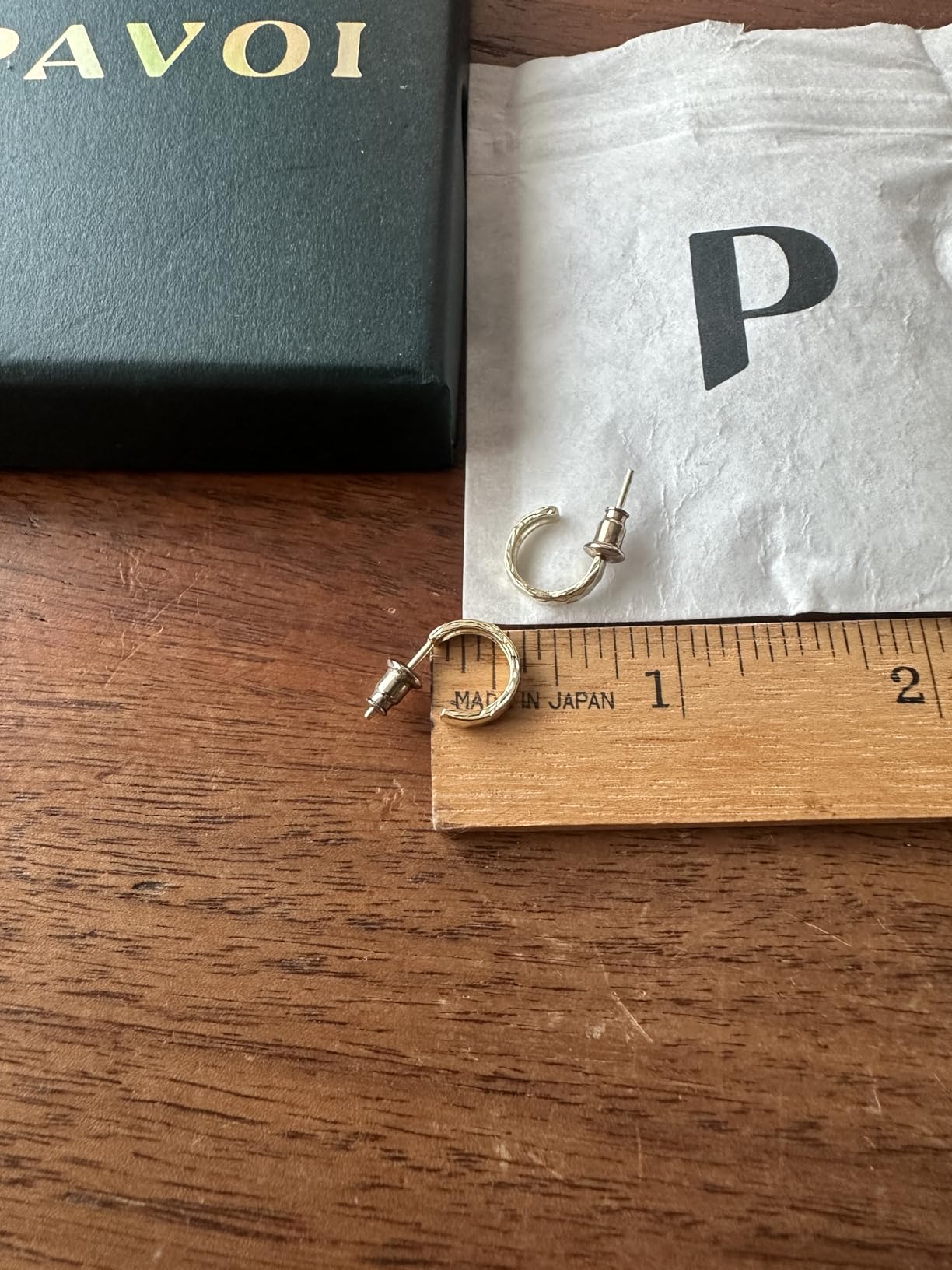 PAVOI 14K Gold Plated Thin Square Edge Open Hoop Earrings for Women | Trendy Lightweight Open Hoops customer photo 2